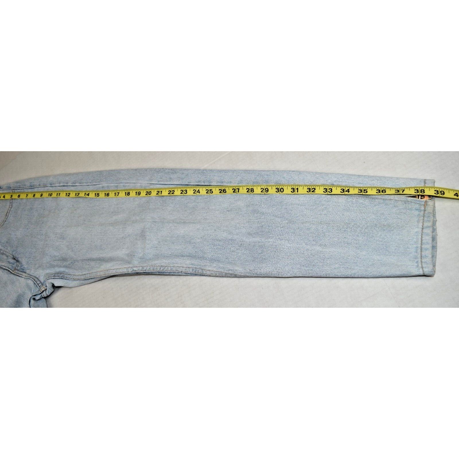 Vintage Guess Jeans Size 28 80s Pale Blue 3 Zip Fly Ankle Made USA