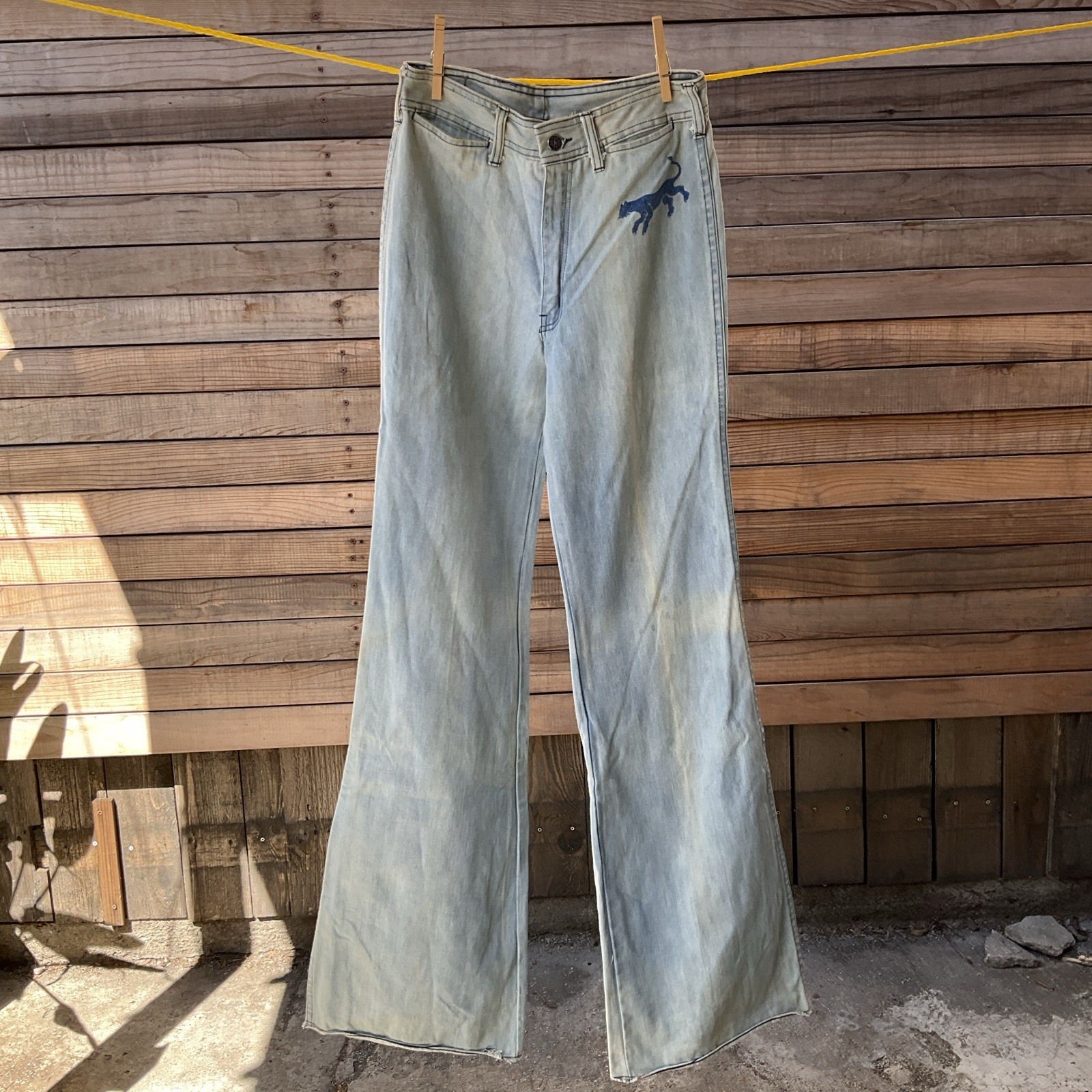 Vintage 70s Faded Glory Bell Bottom Jeans 26×36 Womens Appendagez Flare Hippie
