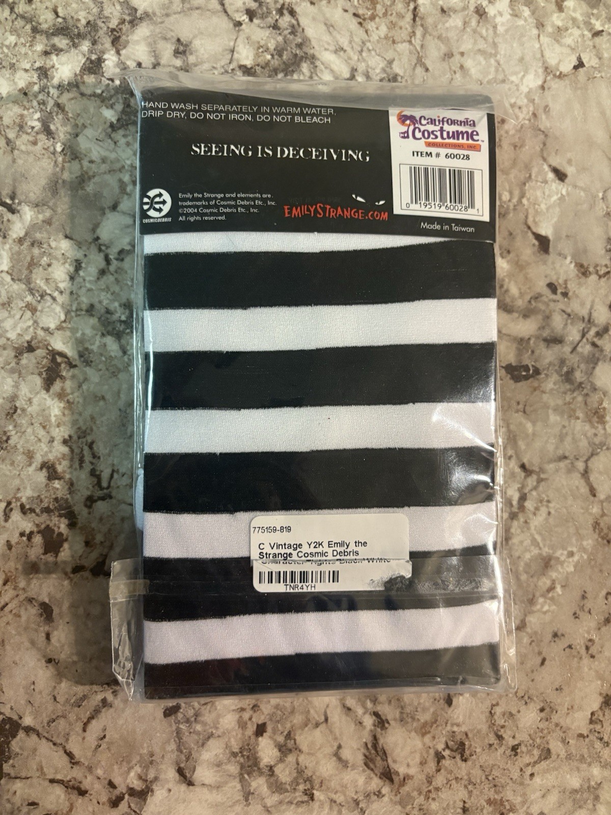 2004 Emily The Strange Black And White Striped Tights Cosmic Debris Rare New