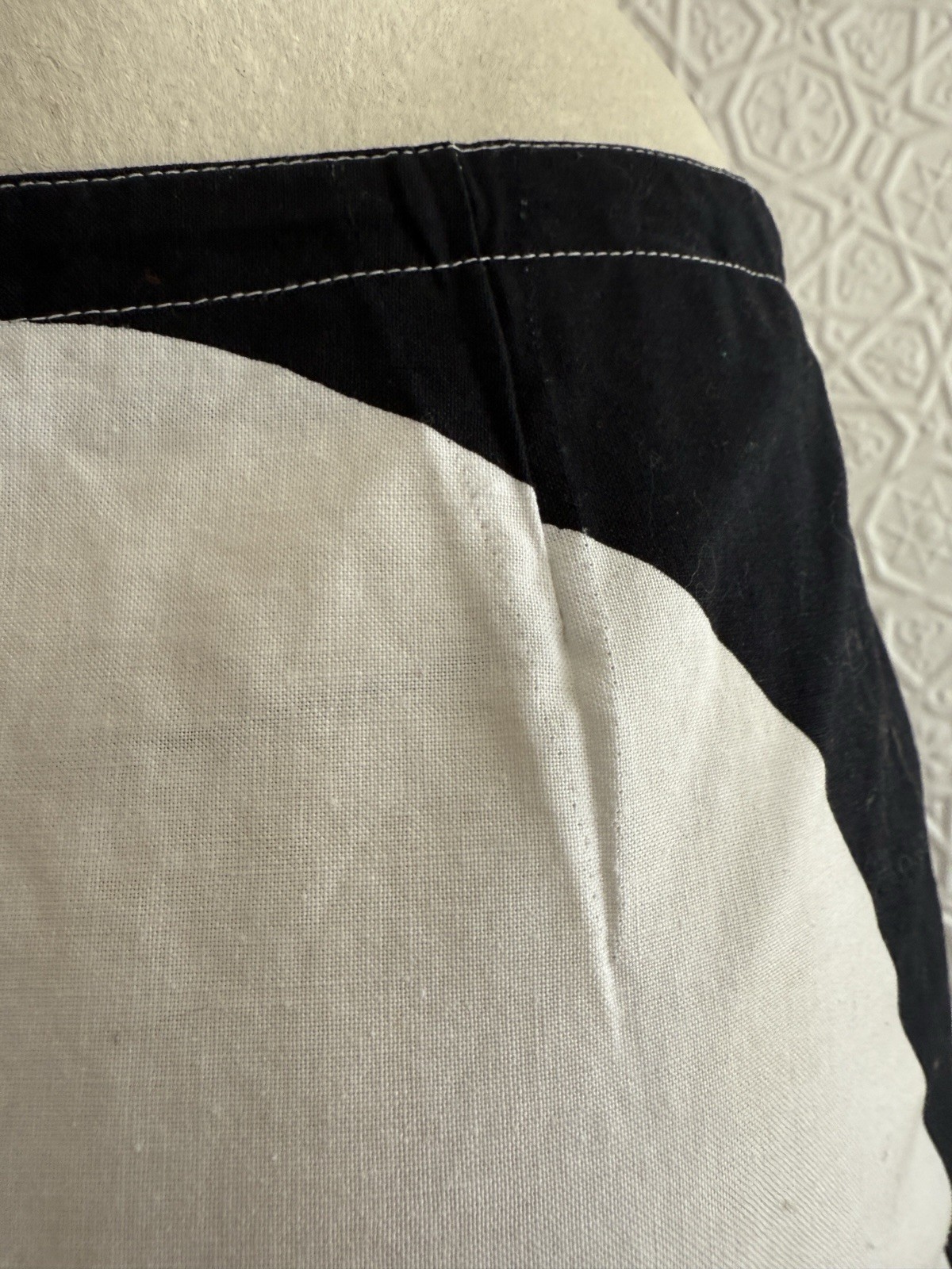 Vintage Marimekko Design Research Wrap skirt-Black & White-Wave-Midi-Mini-Medium