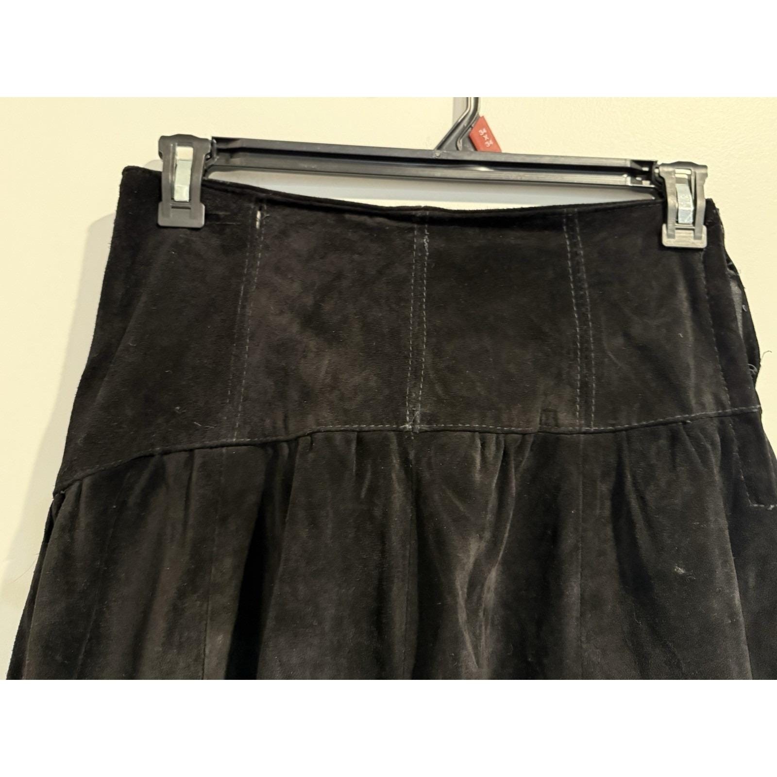 Vintage Comint Black Leather Long Skirt 9/10 Leathercraft Process