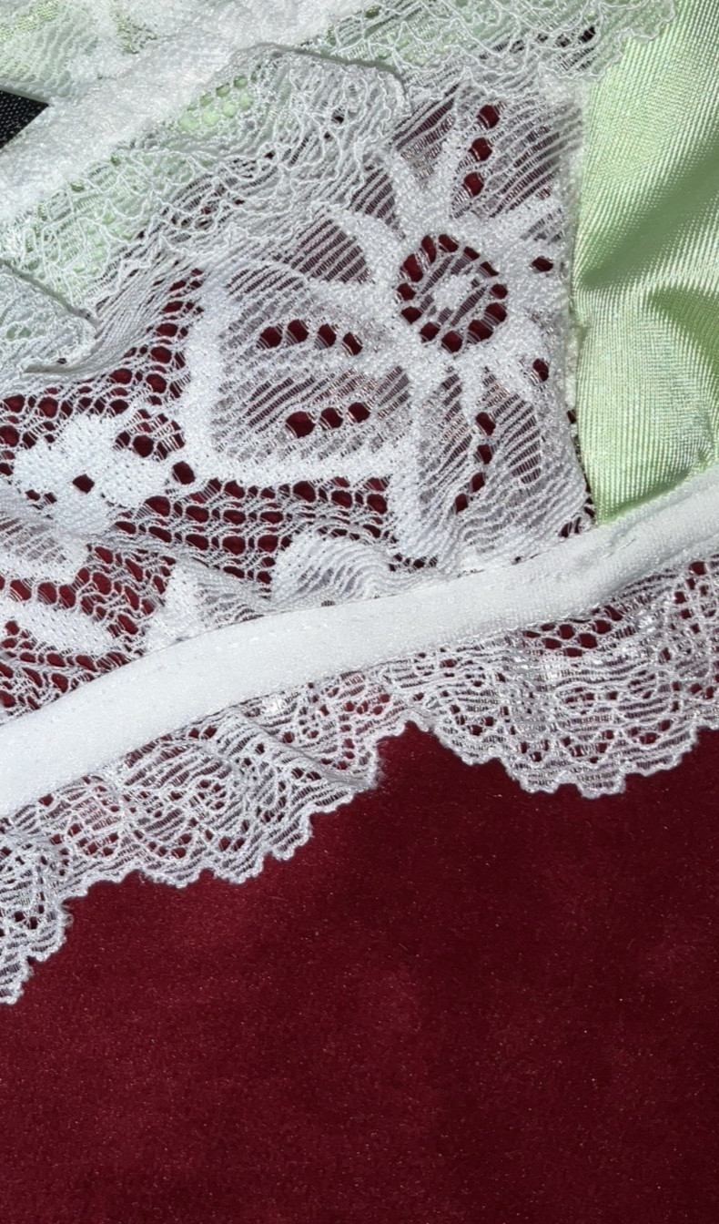 2x 3x Mushroom Gusset Panty Silky Nylon Satin Lace Brief Sissy Vintage styl