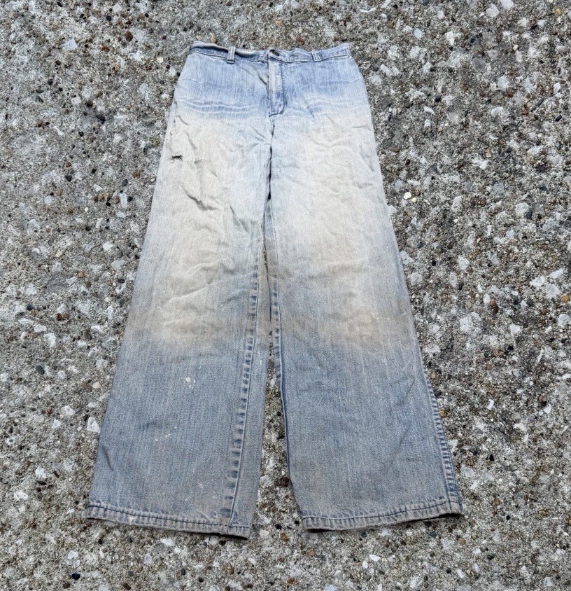 Vintage 70s Flared Jeans Jcpenny Plain Pocket Distressed Size 27×28 High waisted