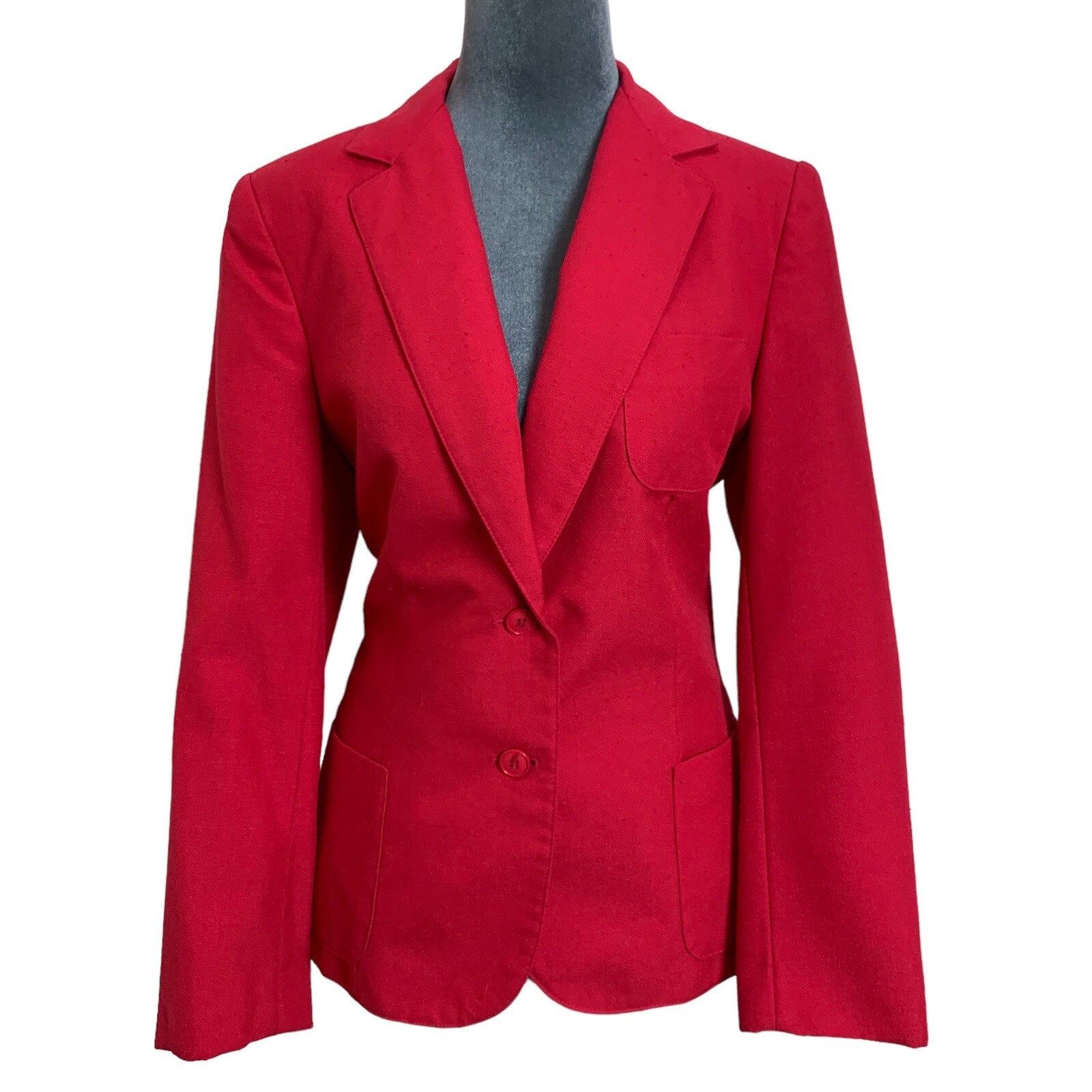 Vintage 70s Personal Womens Small Pink Blazer Silk Rayon Blend Jacket