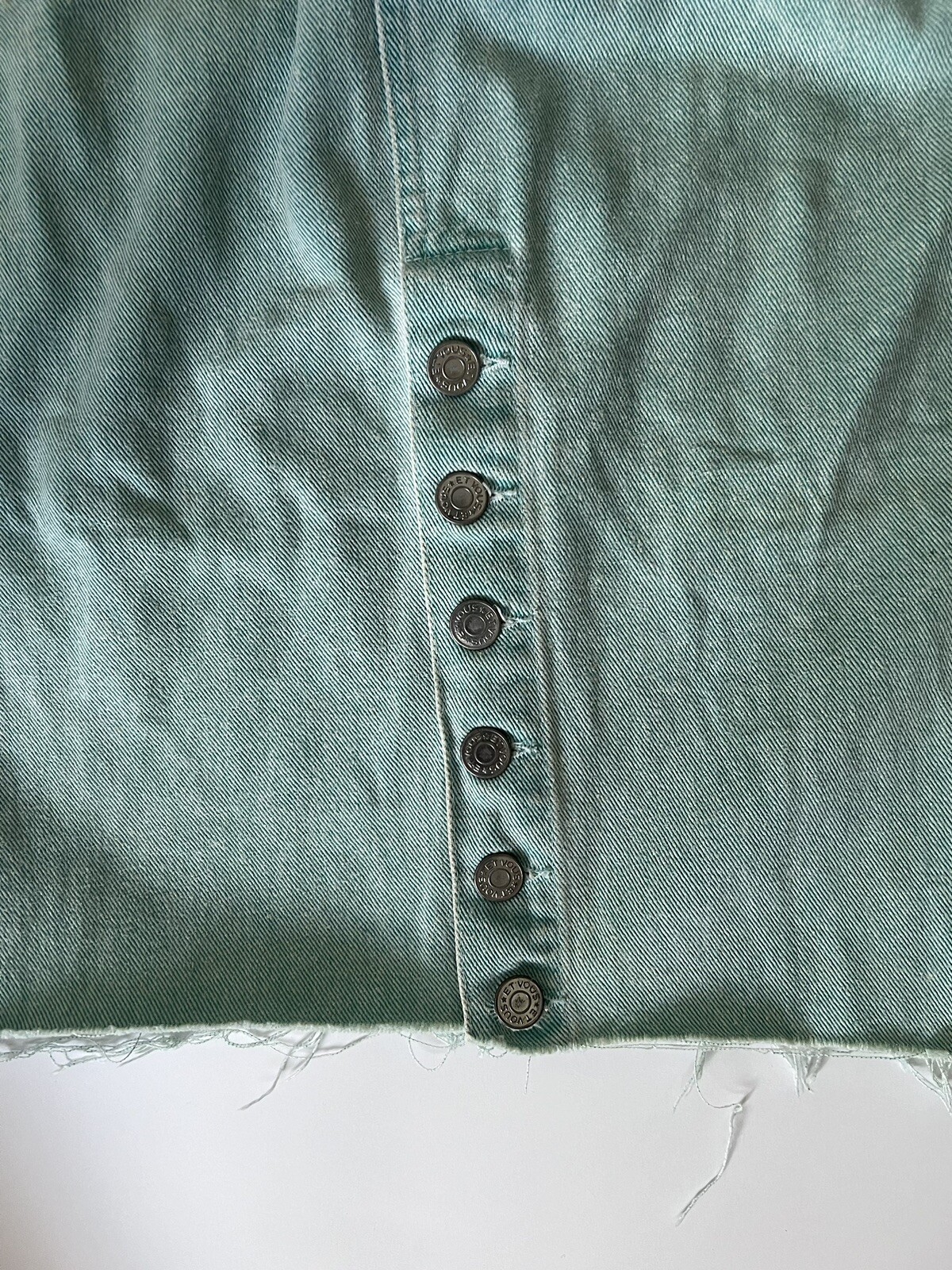 Vintage Et Vous Distressed Denim Jacket And Skirt