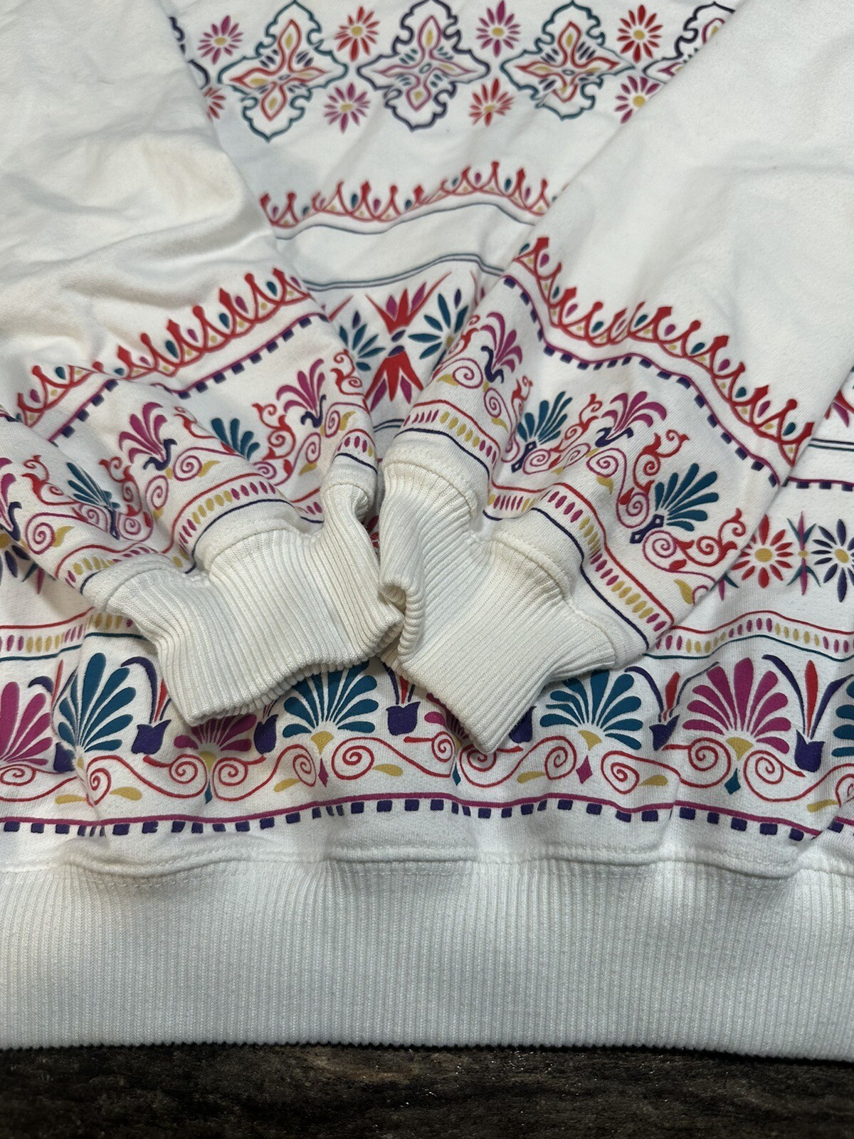 vintage cottage core sweater Grandmacore Color Pattern Blast Size M Floral Geo
