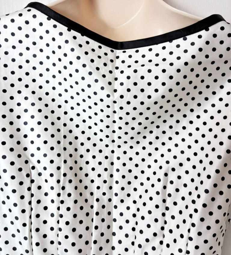 VTG 1960’s Home Made Blk Polka Dot Dress S Sleeveless Shift USA Cotton