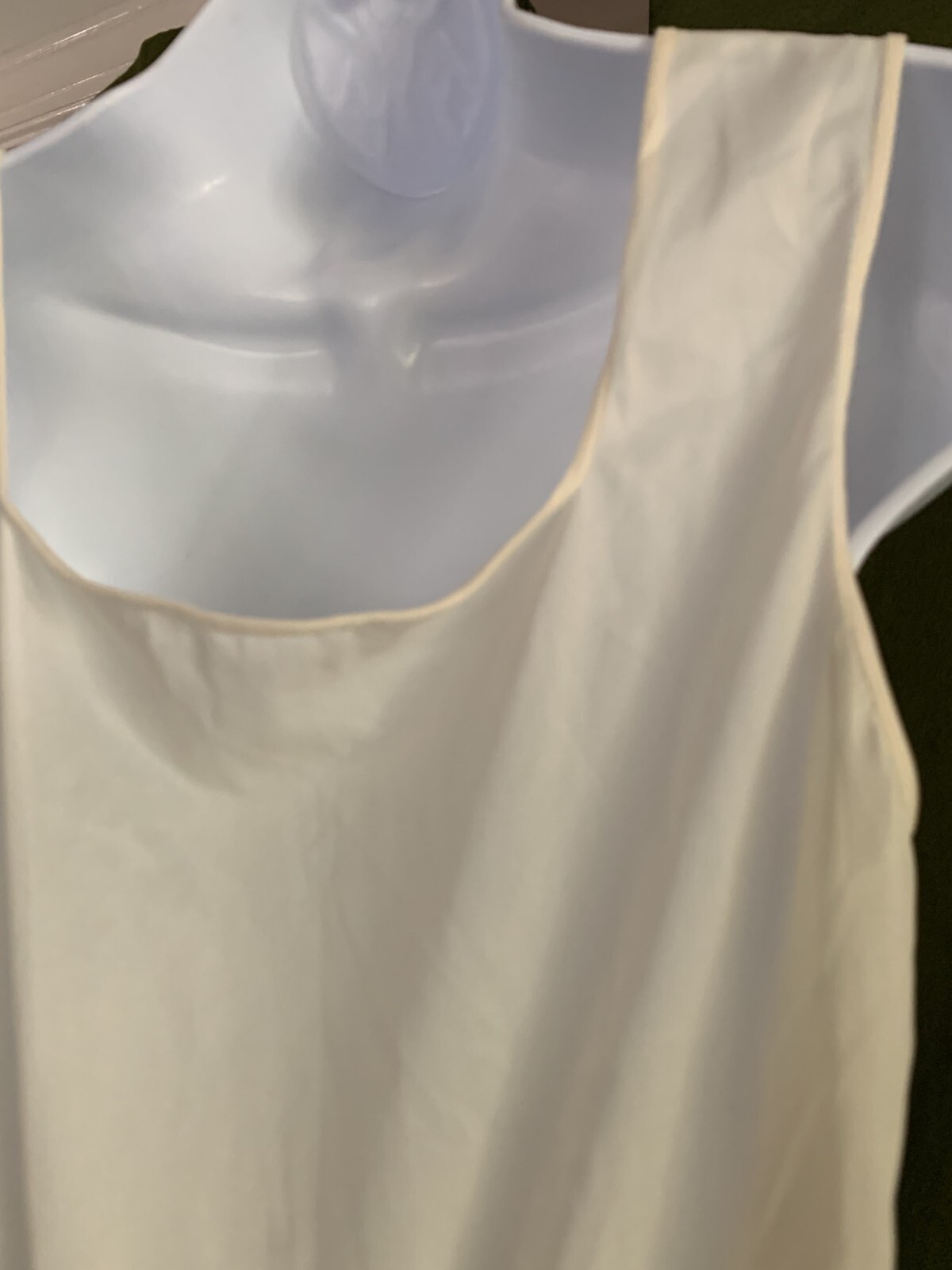 Vtg 60s Nightgown Butter Yellow Nylon Lace Fairycore Satin Ribbon Tie Sz 38