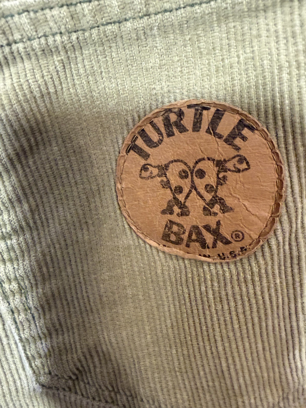 Vintage 1960s Turtle Bax Pants Corduroys Tan olive. No tag size.Read Description