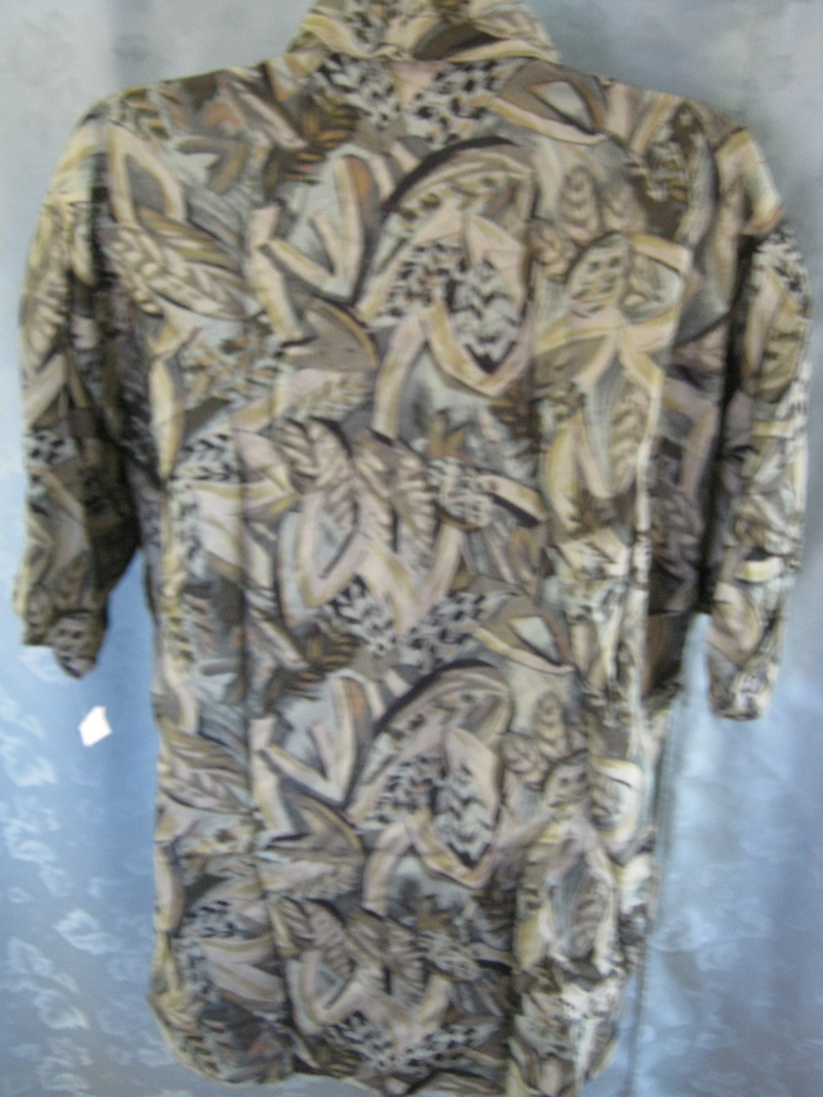 Vintage Just Cristina Shirt Size Large Green Abstract Print Artsy Top