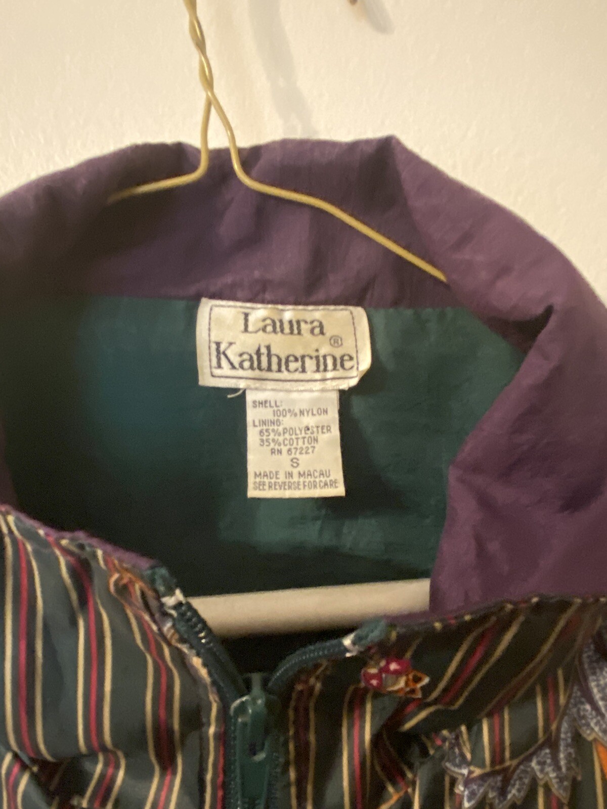 Vintage 1980s Laura Katherine Green Paisley 2-Piece Jogging Suit Size Small