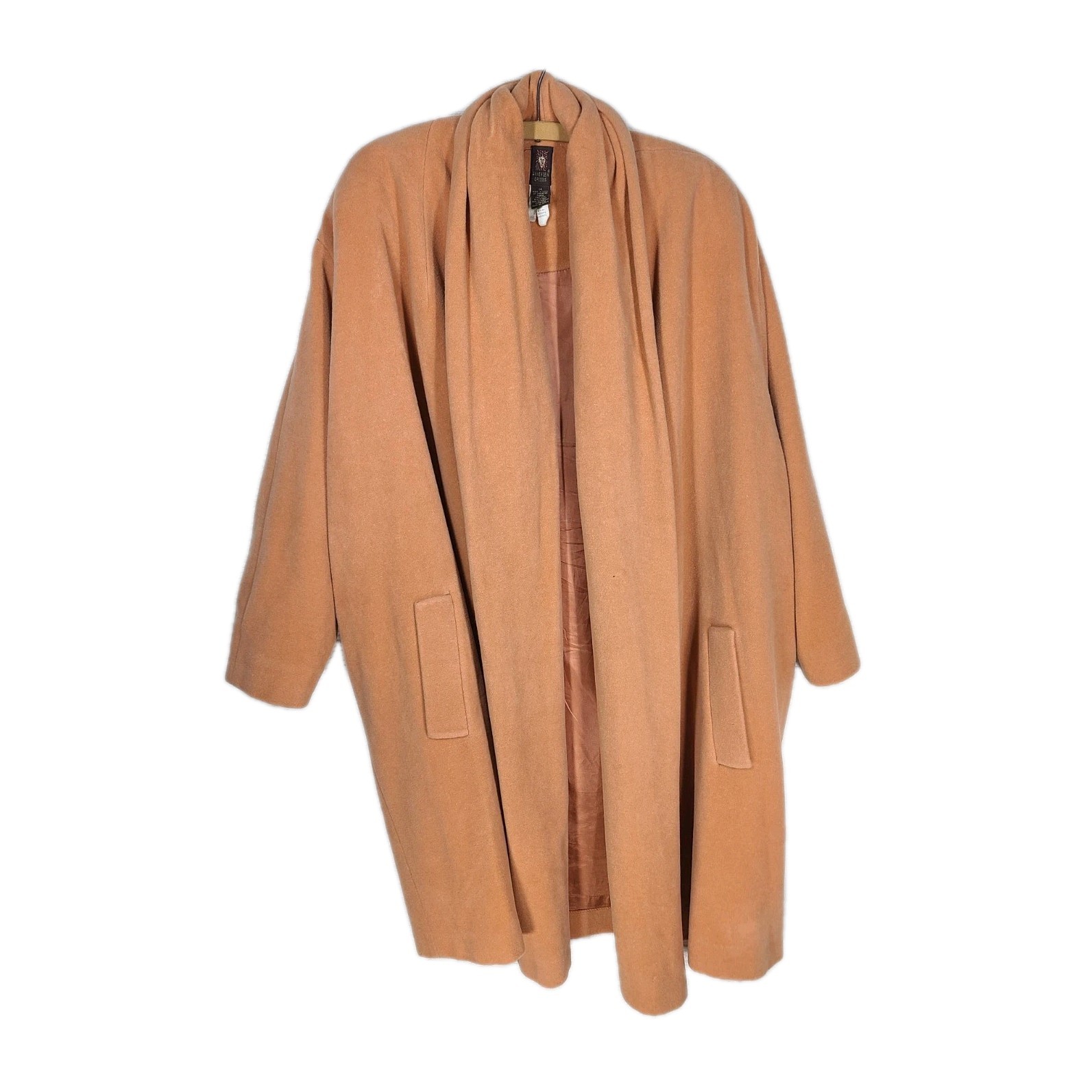 Vintage 80s Cape Coat Angora Cashmere Wool Minimal Retro Anne Klein Large 14 O/S
