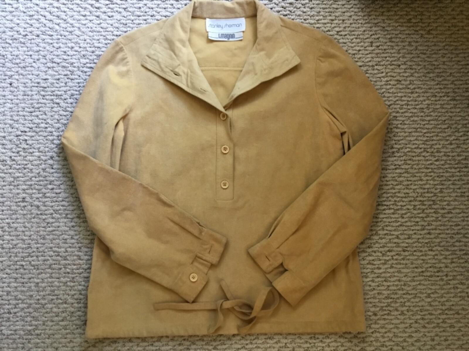 VINTAGE I MAGNIN STANLEY SHERMAN TOP FAUX SUEDE WOMEN SIZE S/M