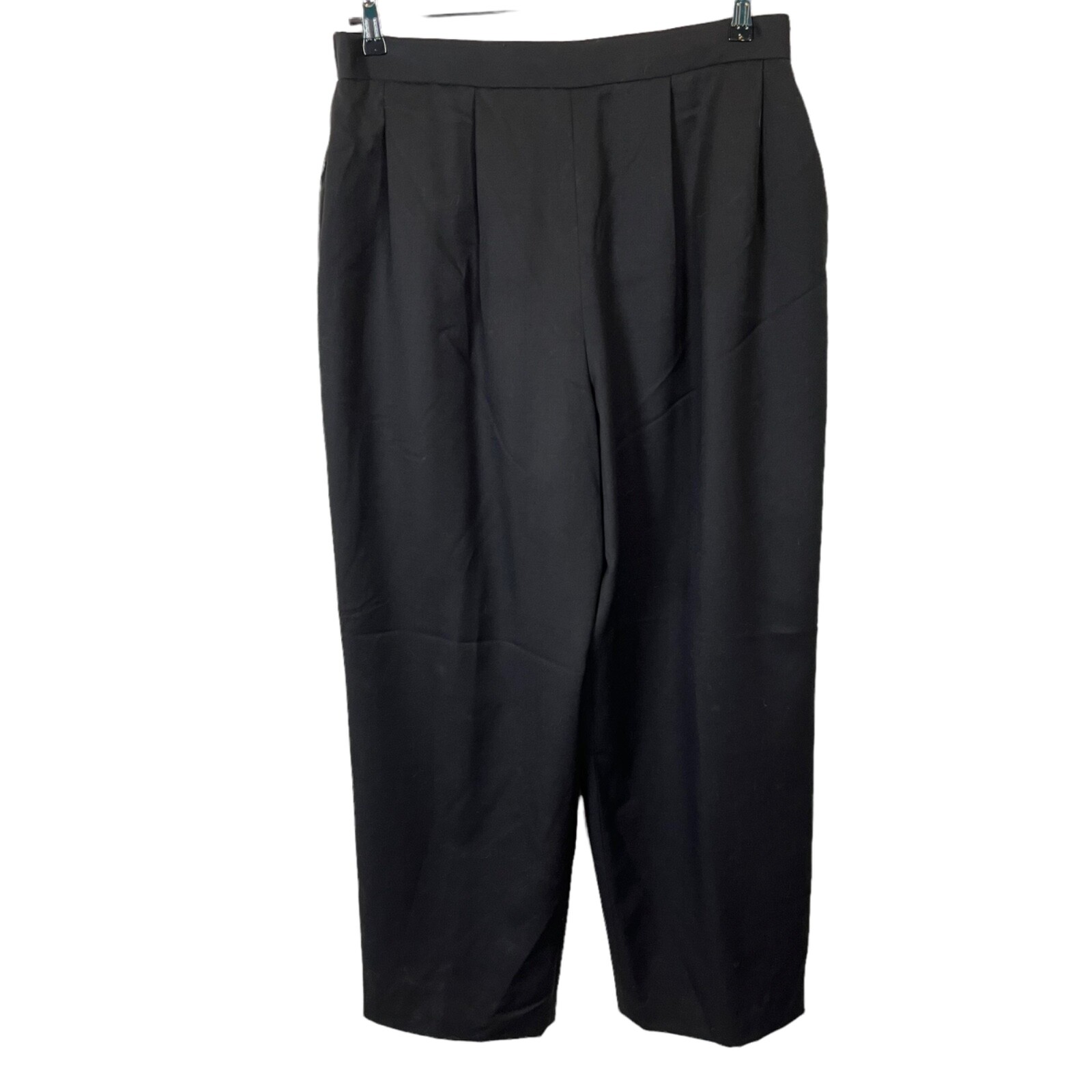 Norm Thompson Pants Wool Trousers Women Plus SZ 20 Pleats Elastic Back High Rise