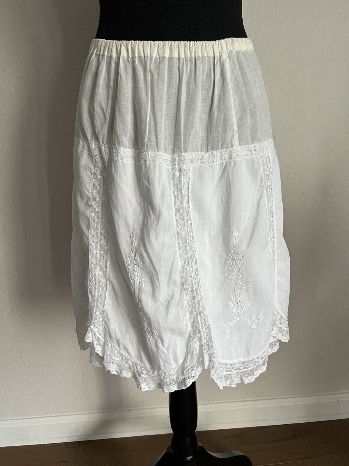 Vintage Antique Lot Of 3 Half Slips (2) & Full Slip (1) – White Cotton & Lace