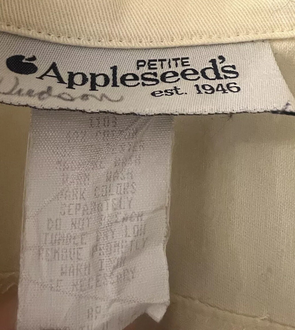 Appleseeds womens vintage 1970s zip up jacket yellow made In USA shoulder pads