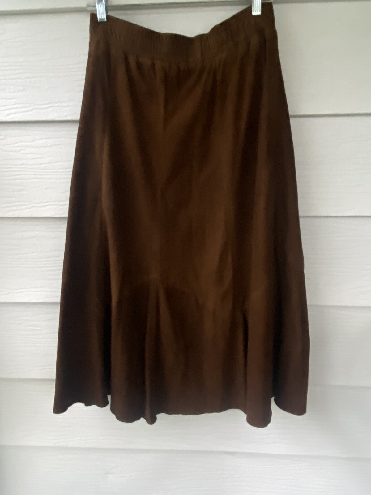 vakko Vintage leather skirt XS Made In USA, Lined Stretch Waist