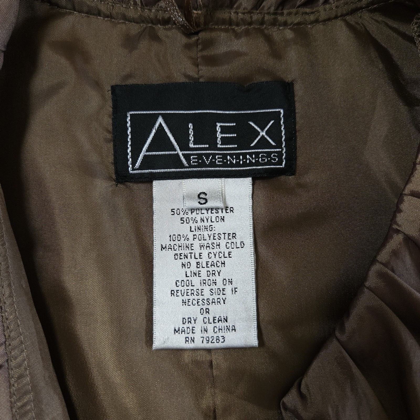 Vintage Alex Evenings Iridescent Taupe Purple Taffeta Wrap Blouse Top Size Small