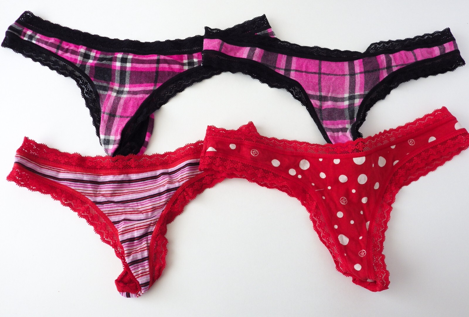 VTG 2011-2012 Victoria’s Secret Cotton Lace Thong Panties Lot SMALL