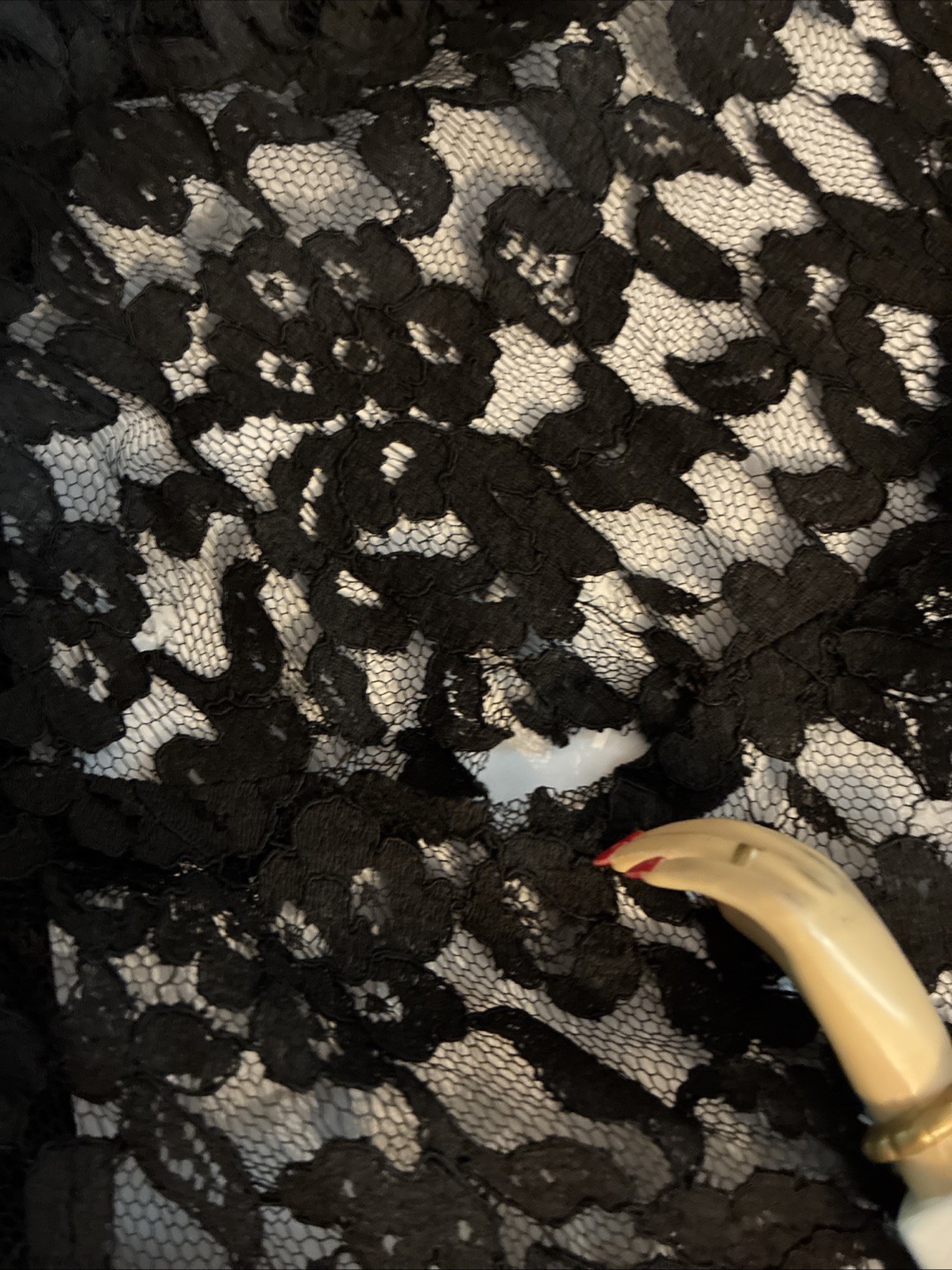 1920’S/30’S Black Art Deco Bias Cut Flutter Capelet Lace Evening Dress Small ￼