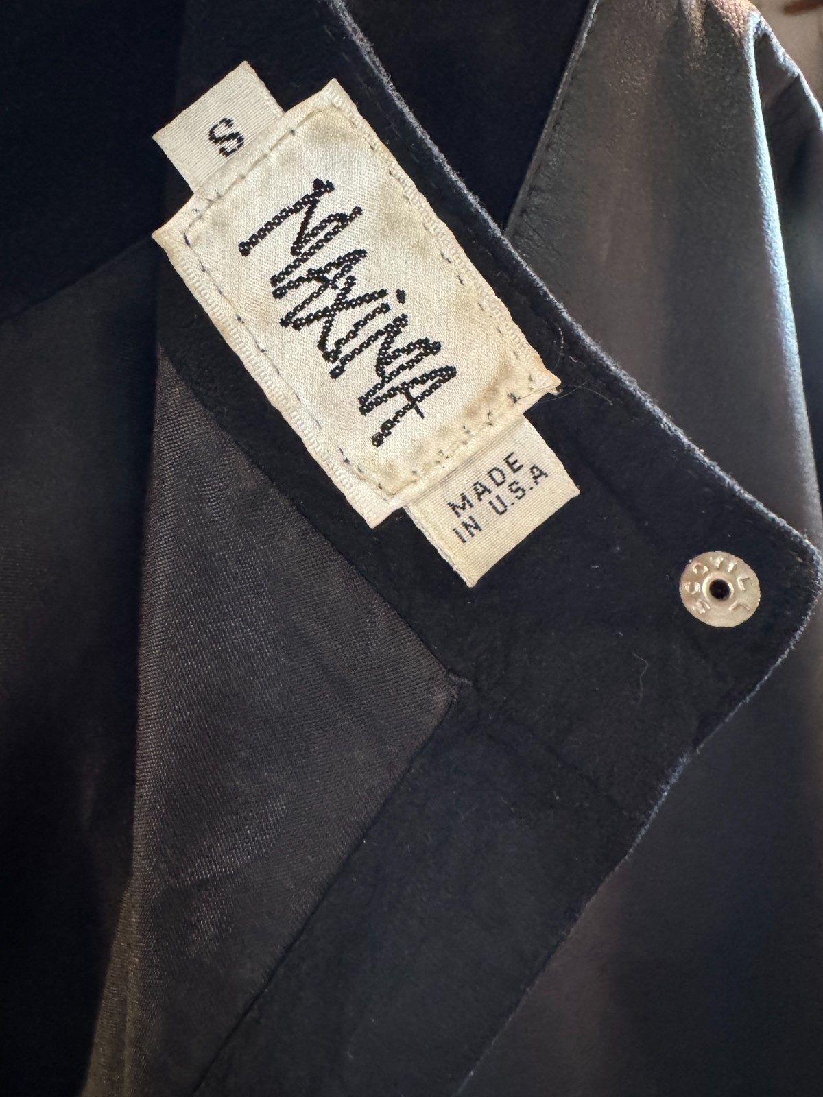 Vintage 1980s Wilsons Maxima Black Leather & Suede Dress -S-