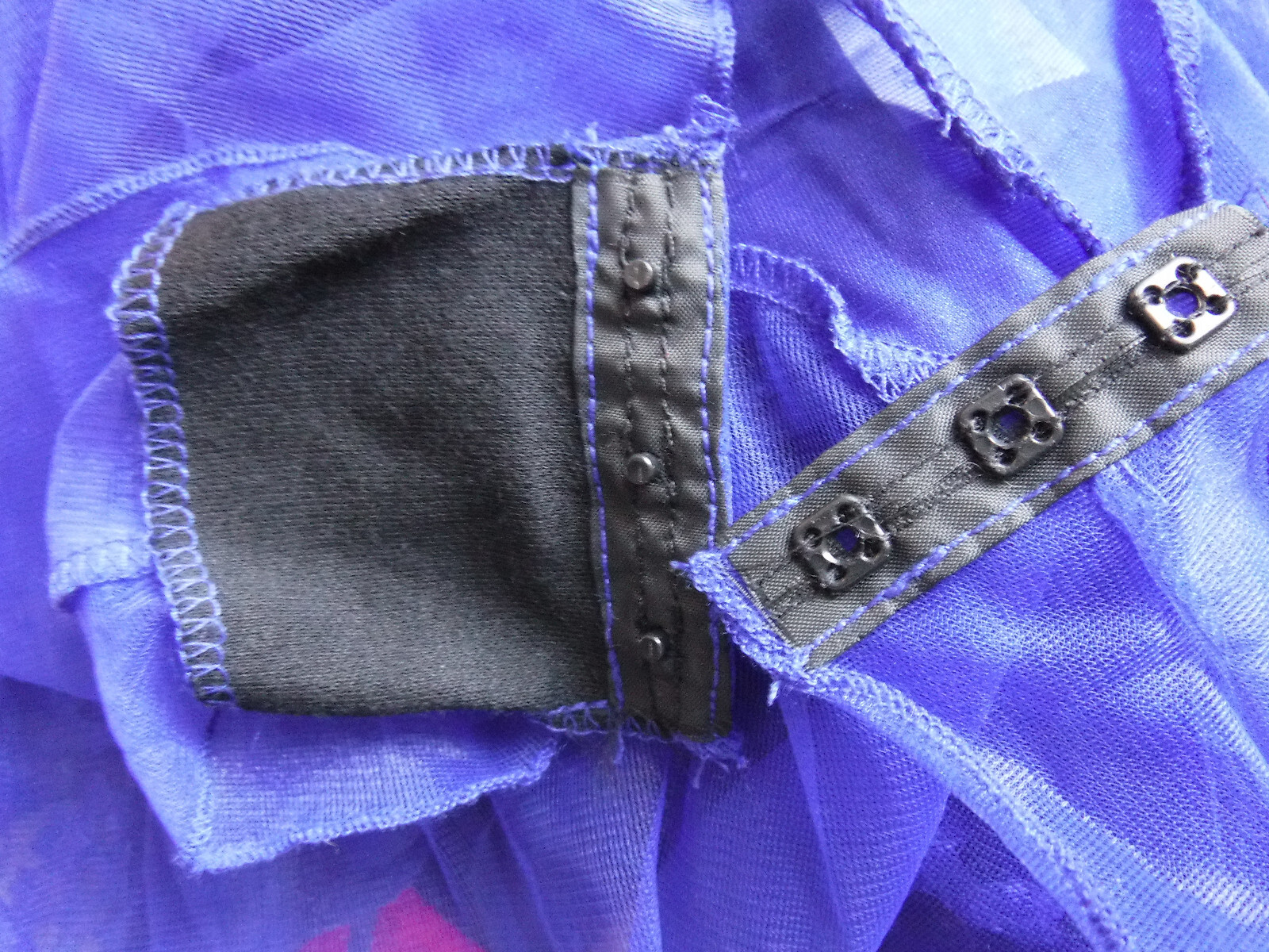 Frederick’s Of Hollywood VNTG 90’s New W/Tags Sapphire Blue Lace/Sheer Teddy Lg.
