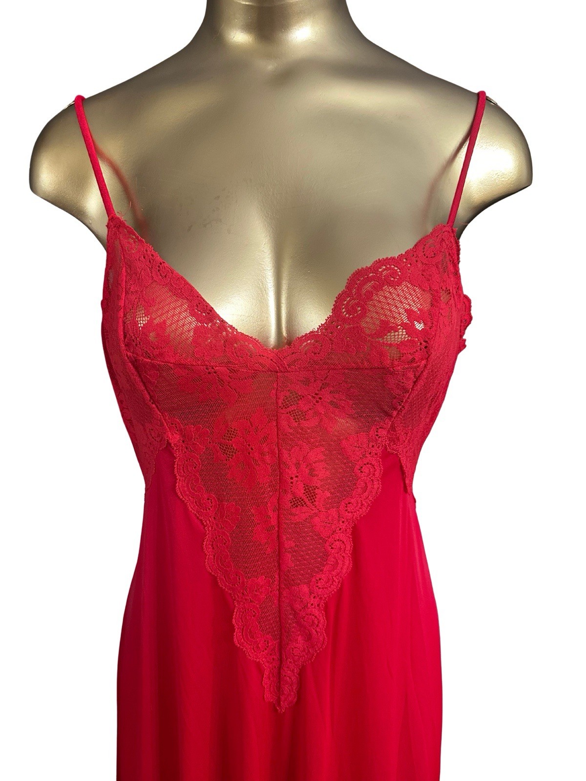 Vintage Olga Frivolous Fancies Red Nightgown Slip Dress – Medium