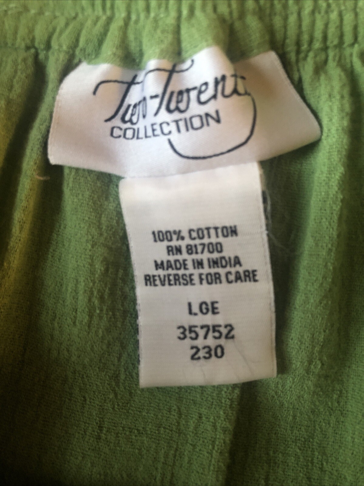 70s Vtg Two Twenty L Pull On Lime Green Cotton Tiered Skirt Boho Hippie Spring