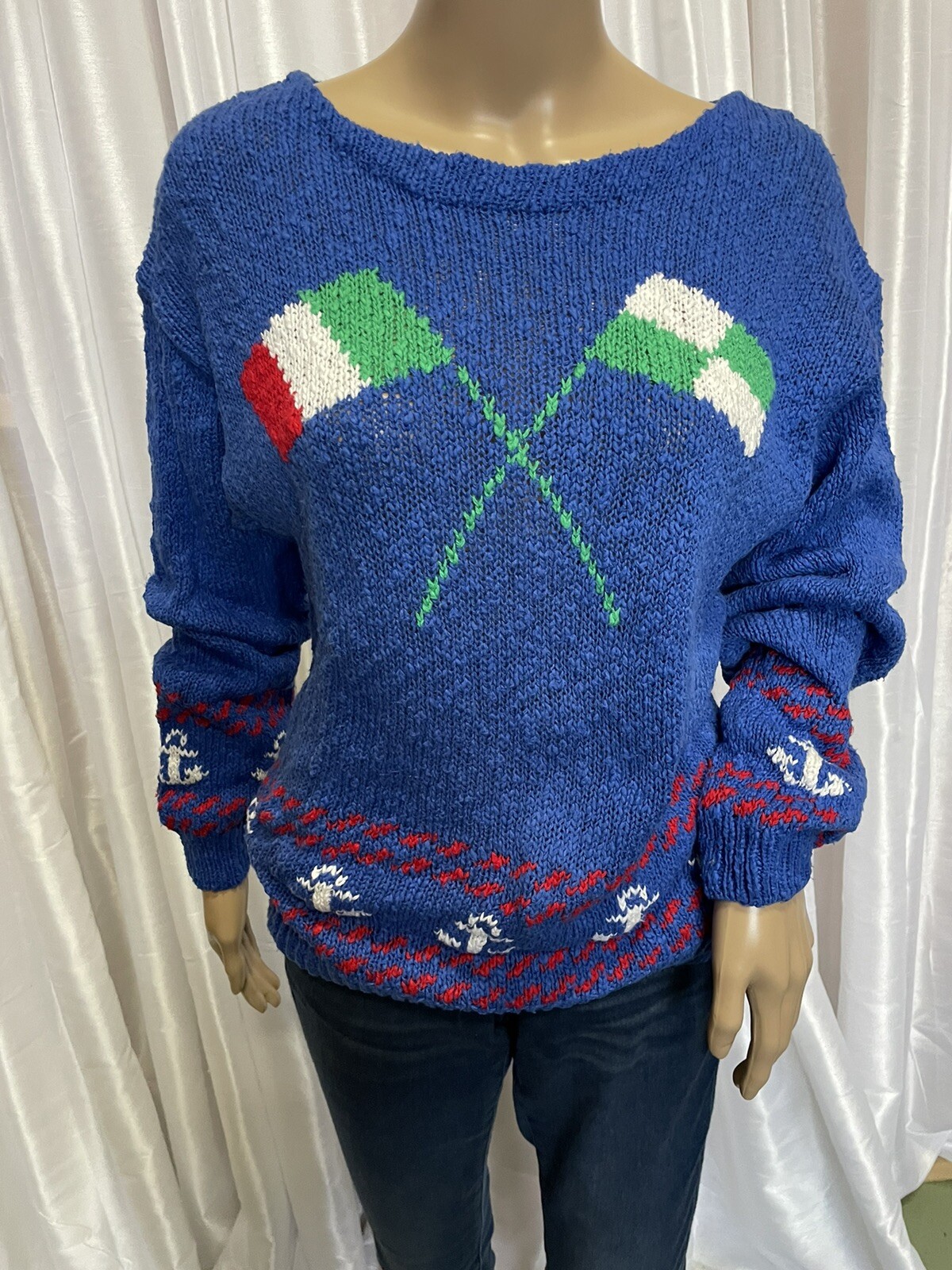 Vintage CARROLL REED flag patterned sweater