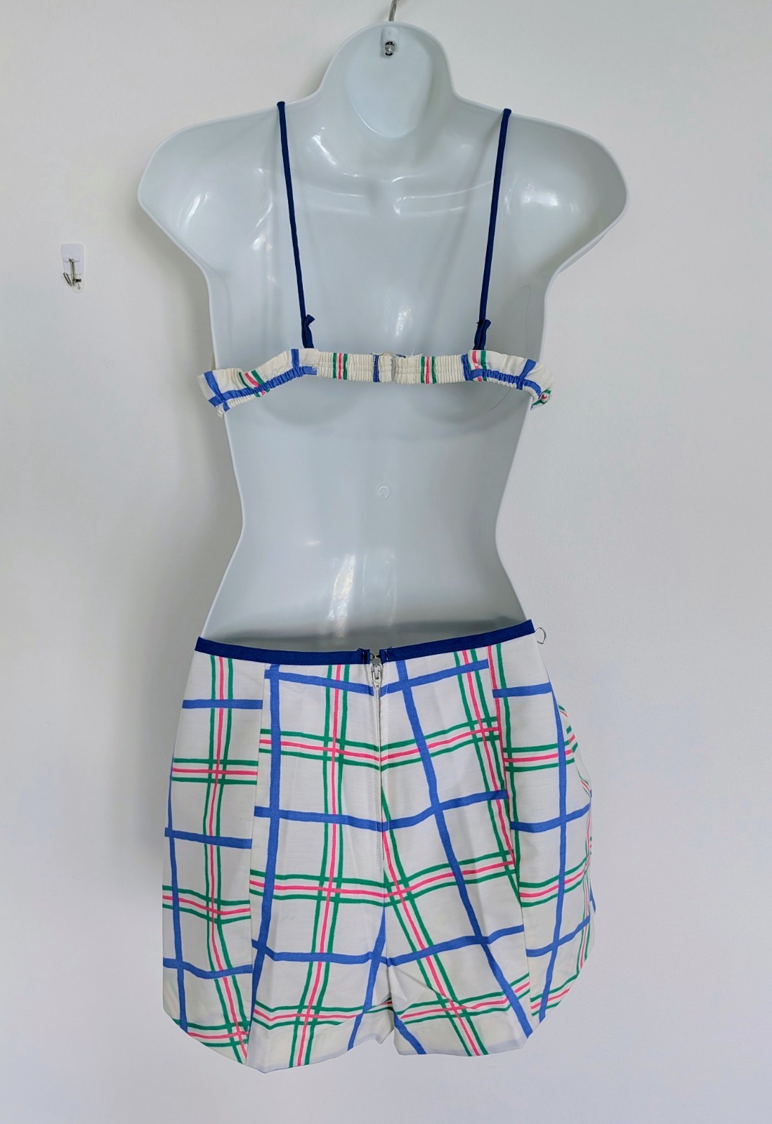 Vintage 70s 80s Sea Waves 2pc Swimsuit Playsuit Beach Retro Pin-Up NOS Resort