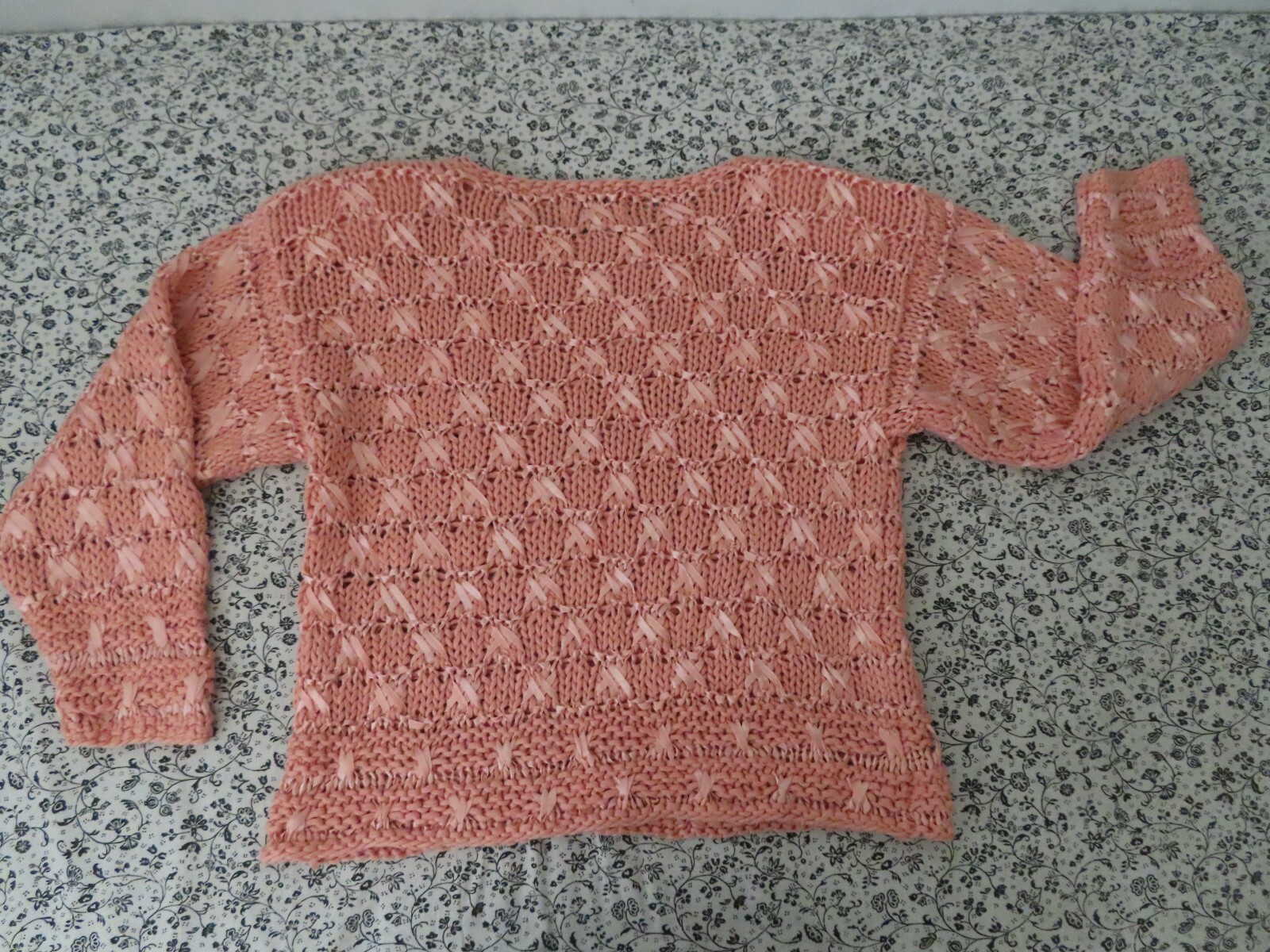 vintage jennifer reed knitted by hand sweater salmon color oversized Small