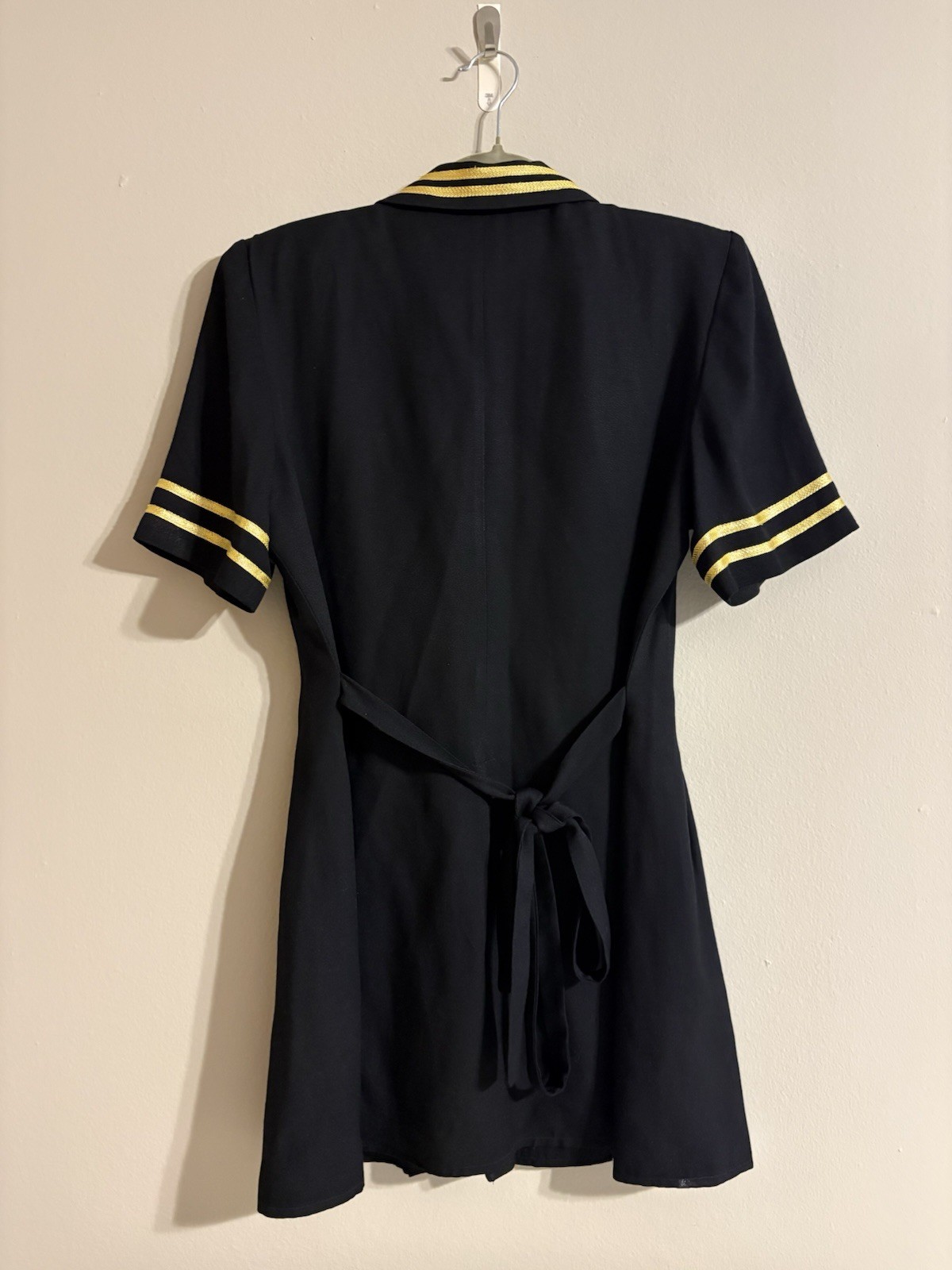 JBS Ltd Vintage Nautical Sailor Black And Gold Double Breasted Dress Size 12