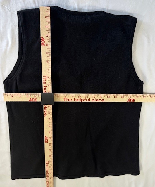 Hampshire Studio Snow Christmas Zip Cardigan Sweater Vest Vintage Women’s Size L