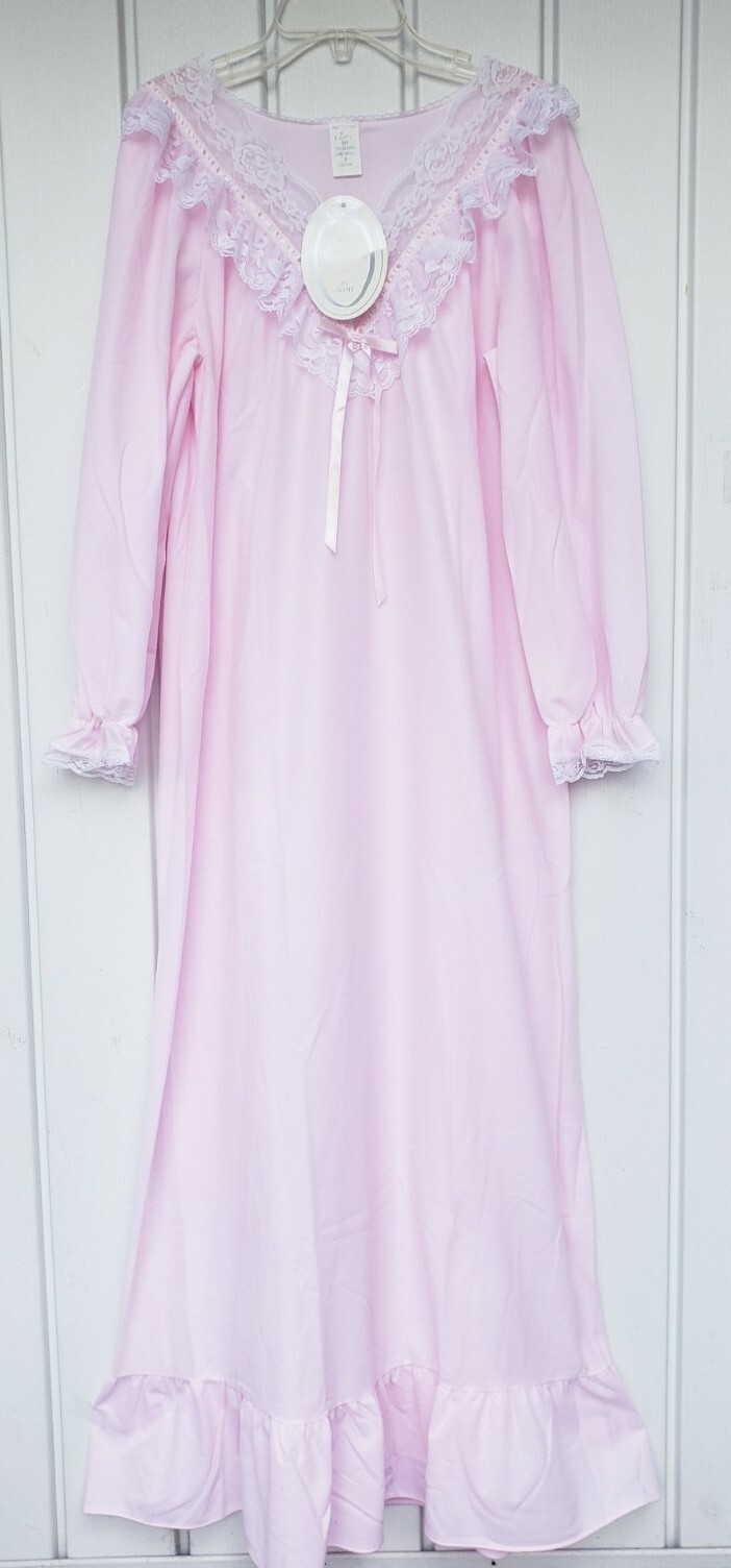 Vintage Private Treasures by Avon Pink Babydoll Flannel Nightgown Sz Medium NEW