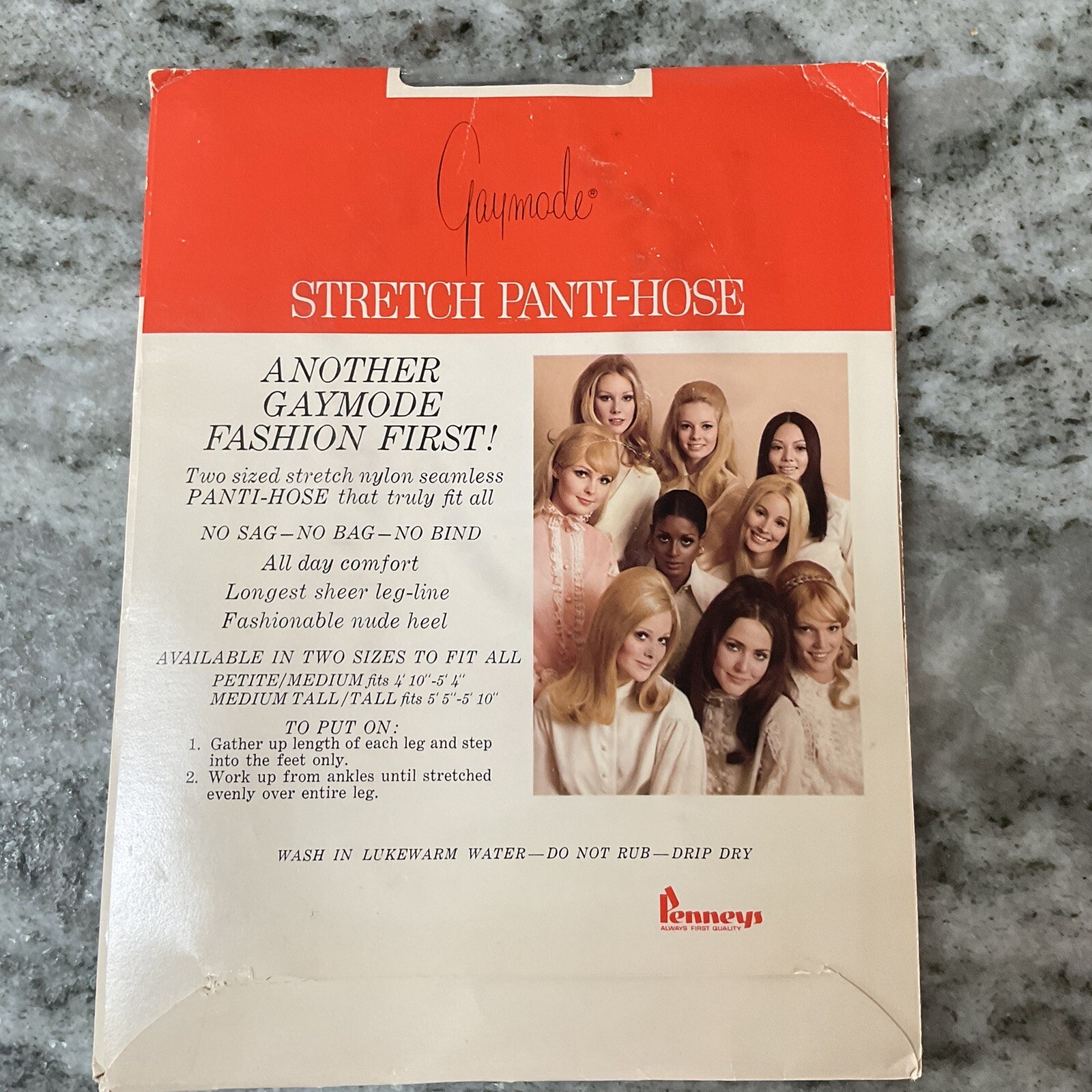 Vintage stretch panti-hose grey mist size petite/medium 1960/70’s