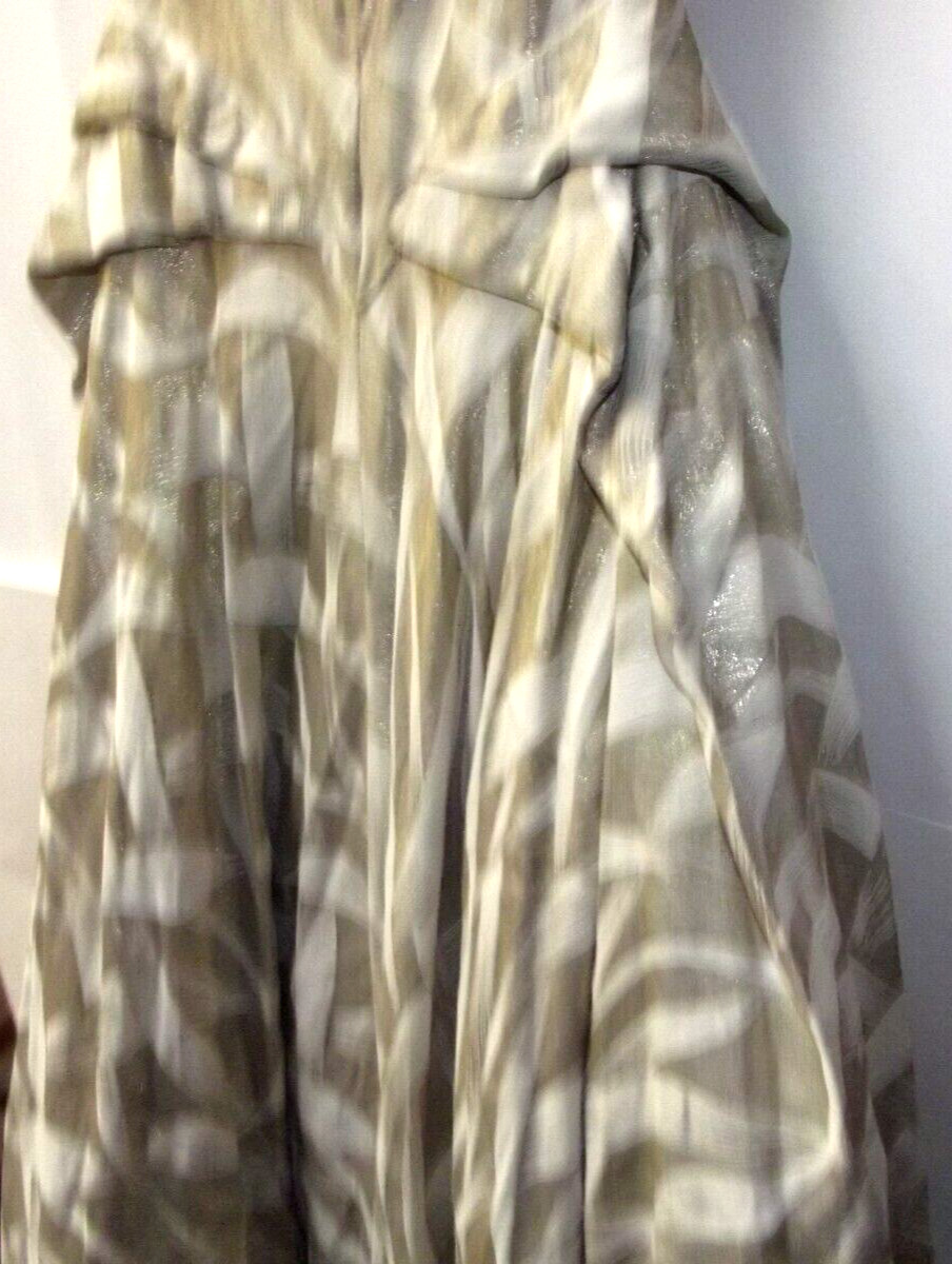 1950s Thin Women’s Ball Dress White/Metal Gold Fabric Handmade Petticot S Africa