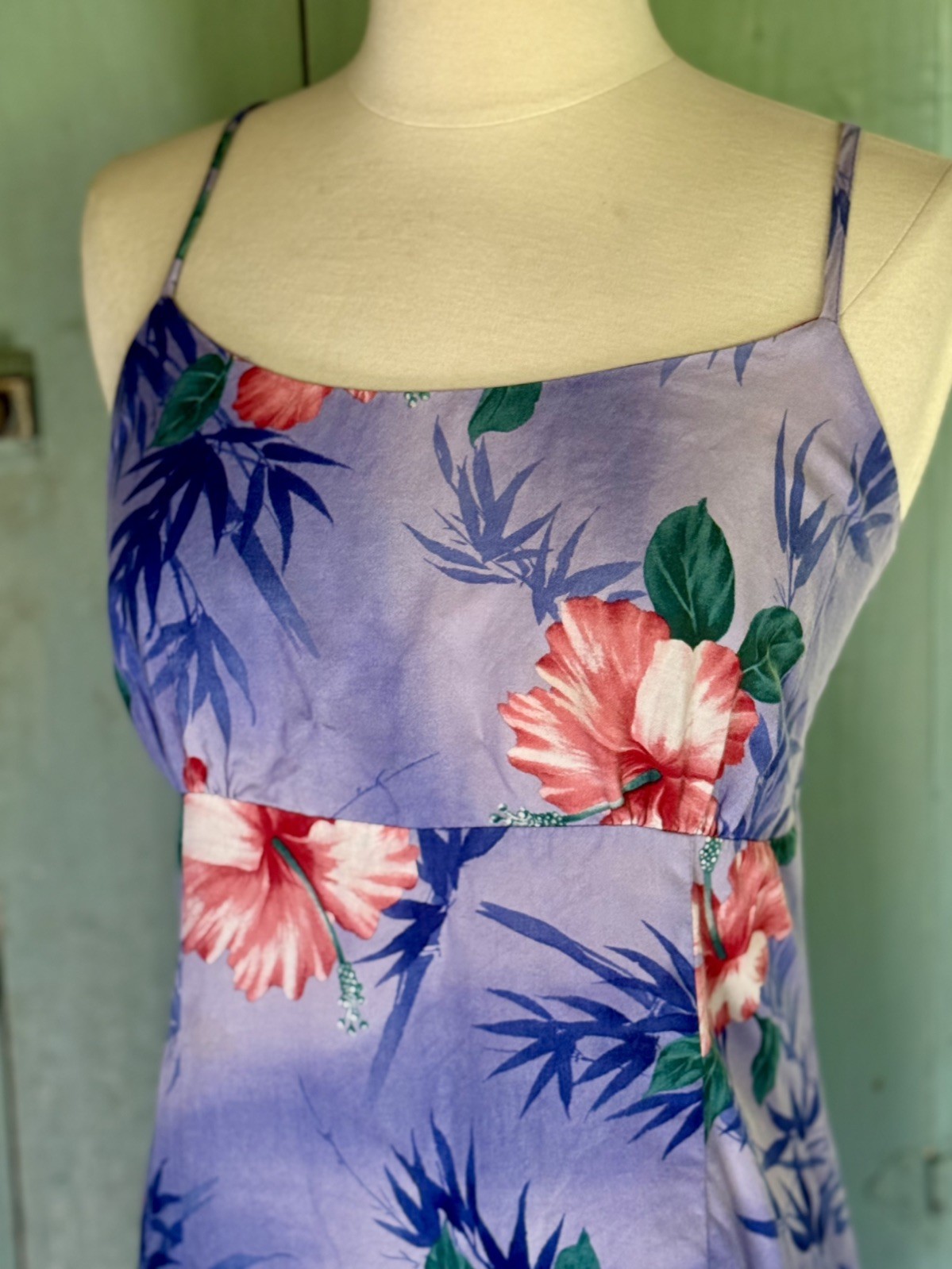 Jade Fashions Maid in Hawaii Purple Floral Rayon Sundress Strap L
