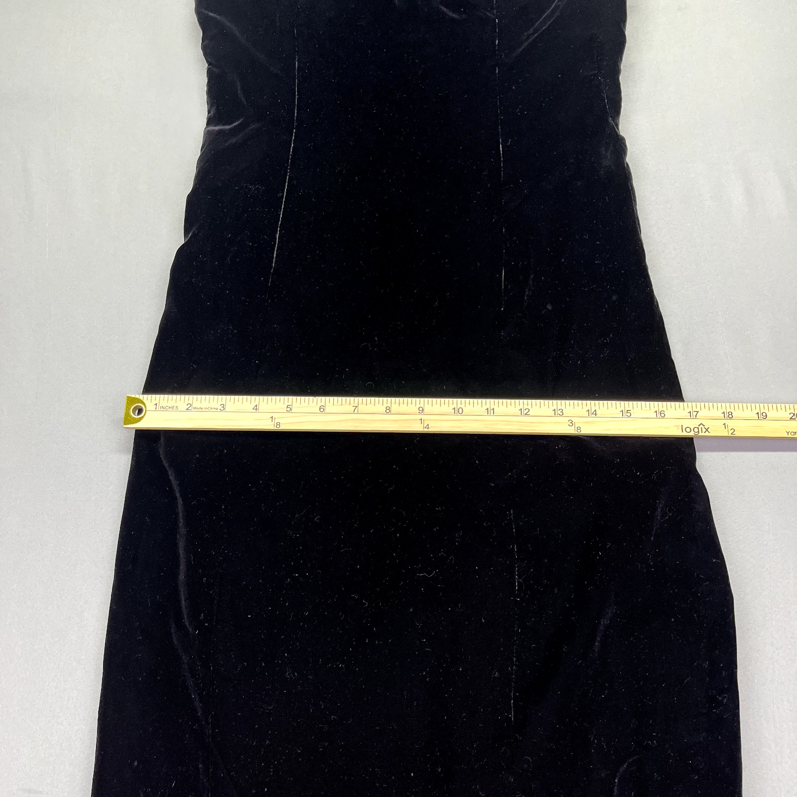 VTG Anthony Norman Black Velvet Strapless Dress Cottagecore Whimsygoth Sz M/L