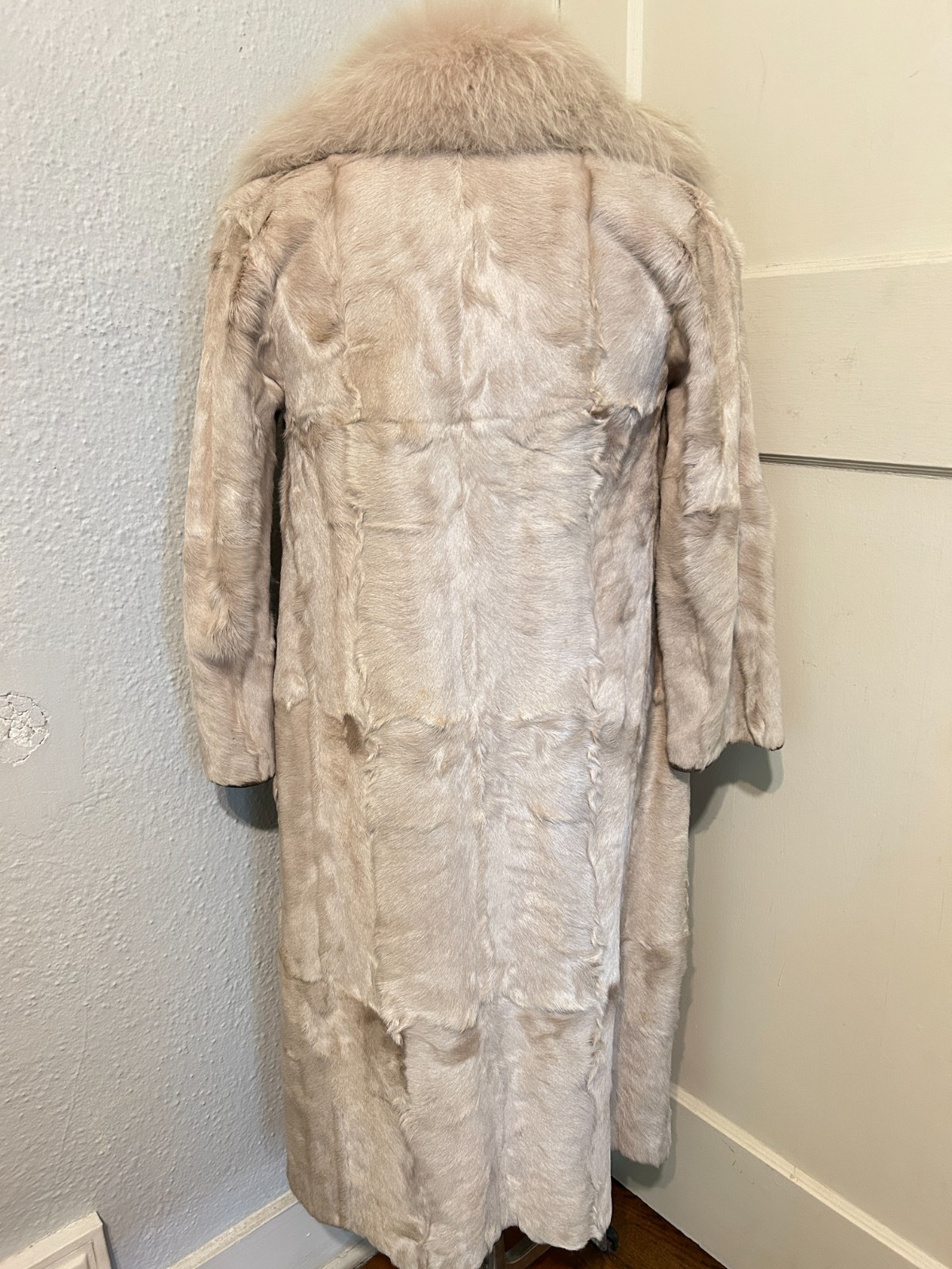 READ Vtg 70s Womens Small Medium Cream Full Length Pony Hair Fur Penny Lane