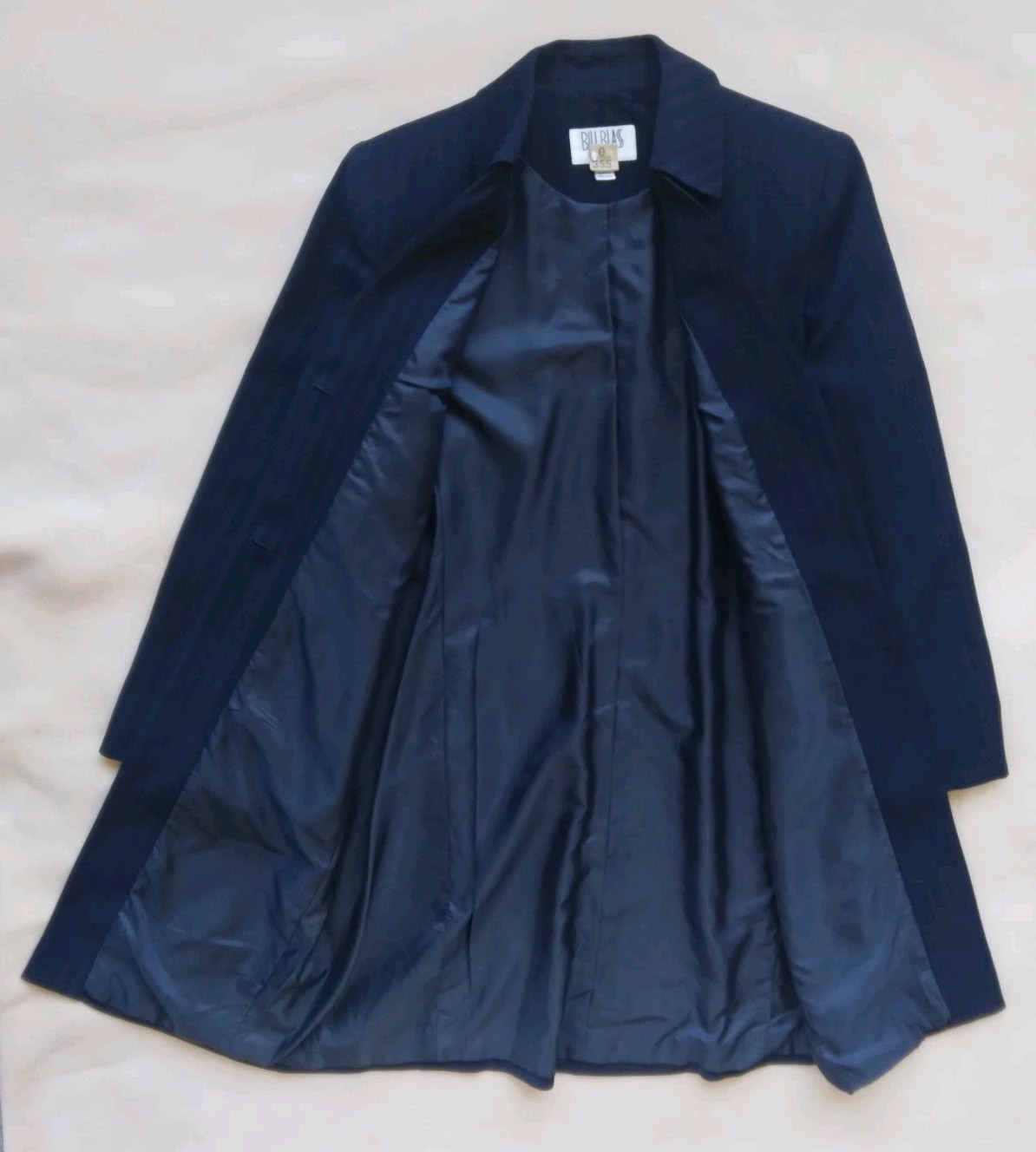 Bill Blass Womens Blazer Sz 14 Sport Jacket Dress Coat Navy w/ Pinstripes