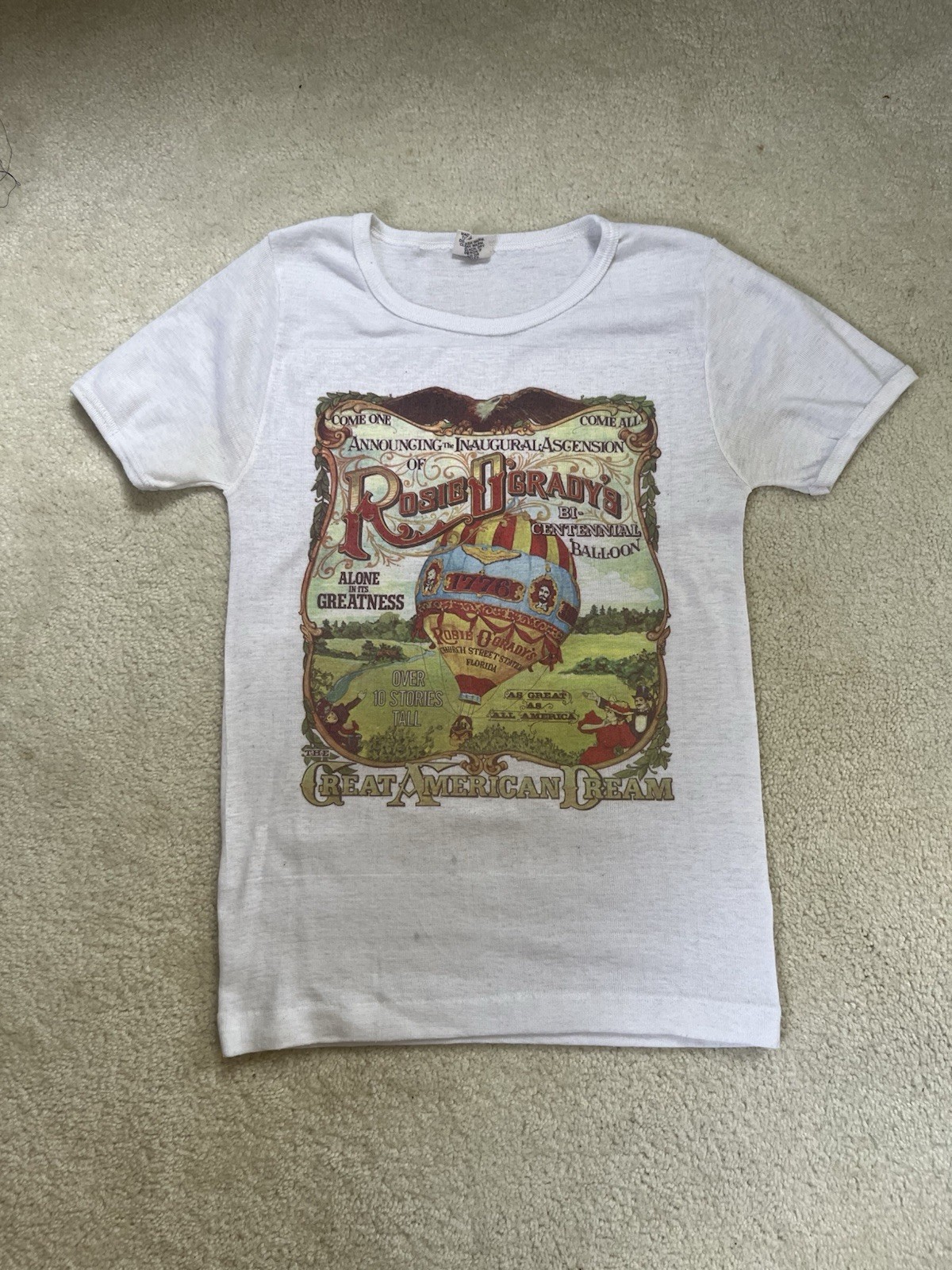 Vtg Rosie O’Grady’s Single Stitch Hot Air Balloon T-Shirt Fashion T Church St