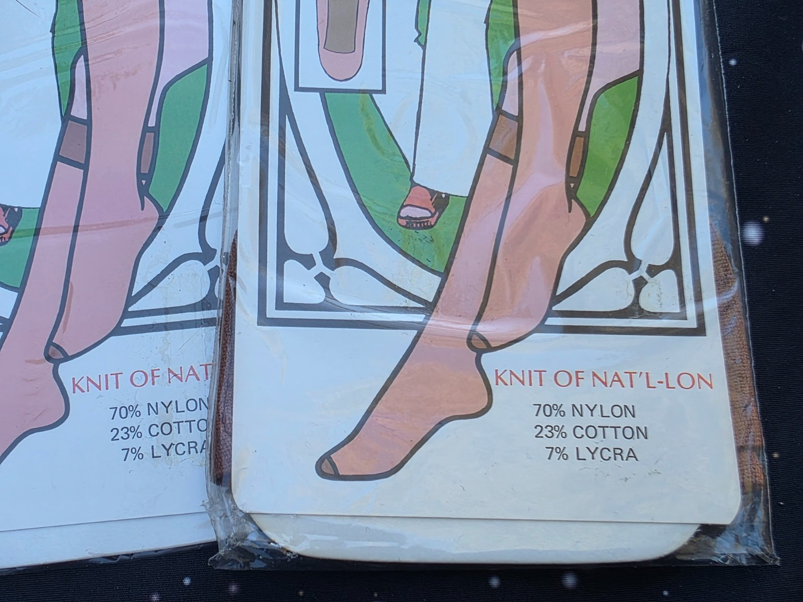 3 Vintage Beige/Tan Knee Highs by National COTTON SOLE FIRM HOLD Sealed NOS USA