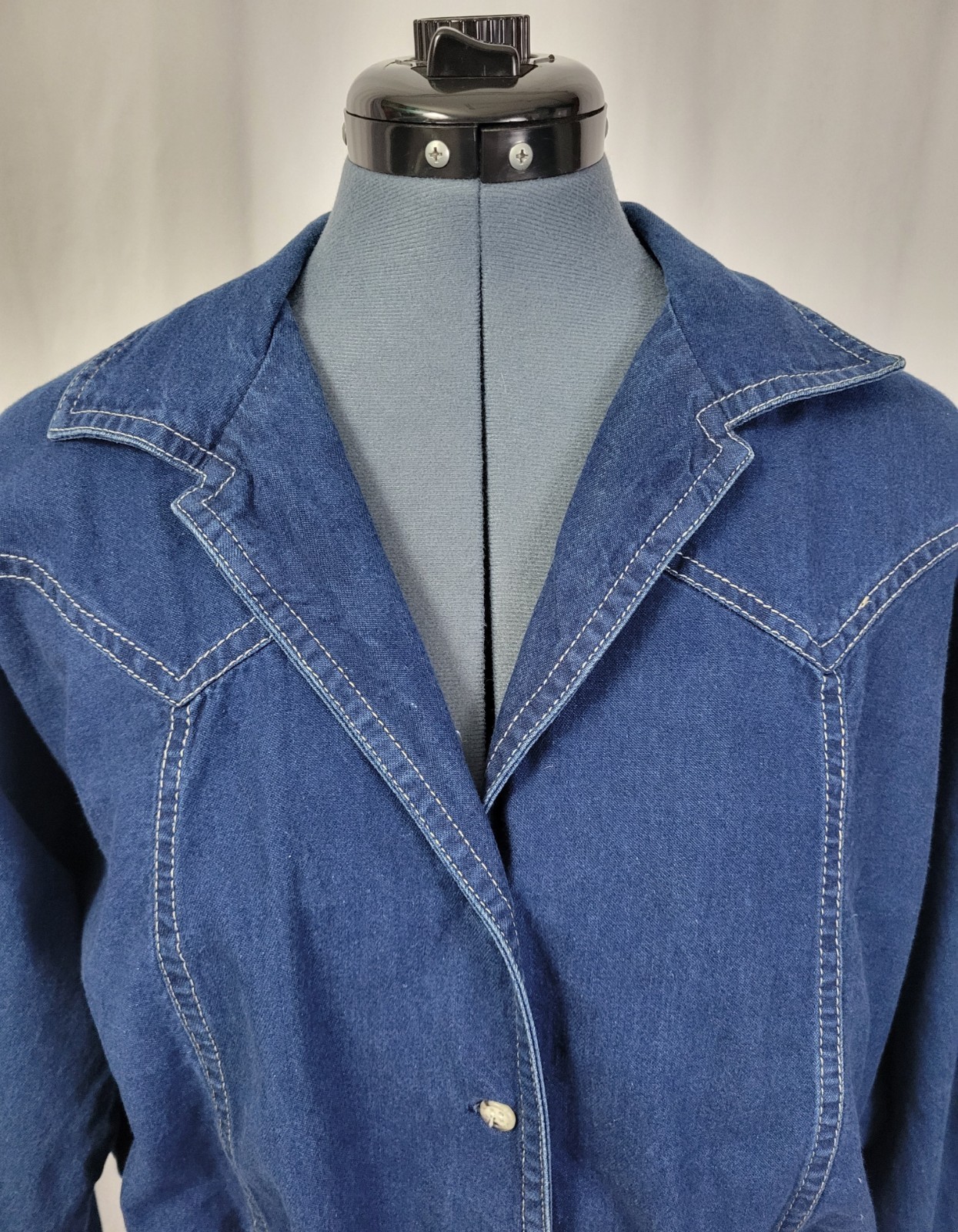 Vintage Kay Brandon for H & A Denim Shirt Dress w Elastic Waist Size M/L?
