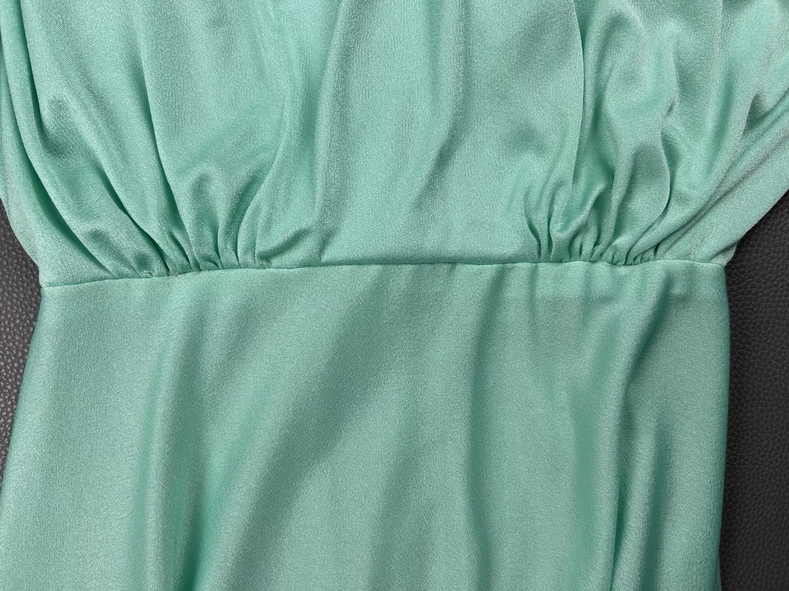 Vintage 1970s Mint Green Dolman Sleeve Maxi Dress Greek Goddess Flowy Size 12