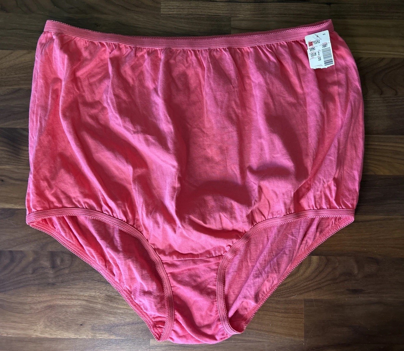 Vtg 90s Panty House Panties Sz 12 100% Cotton New Old Stock Pink Full Cut Brief