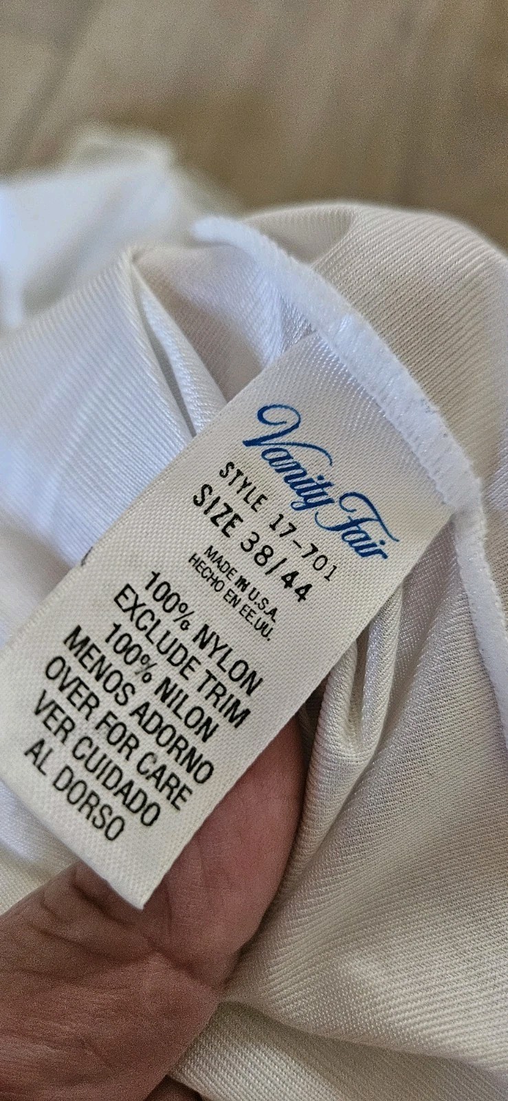 Vtg Vanity Fair Nylon White 38/44″ Camisole And Medium 30″ Half Slip, Excellent
