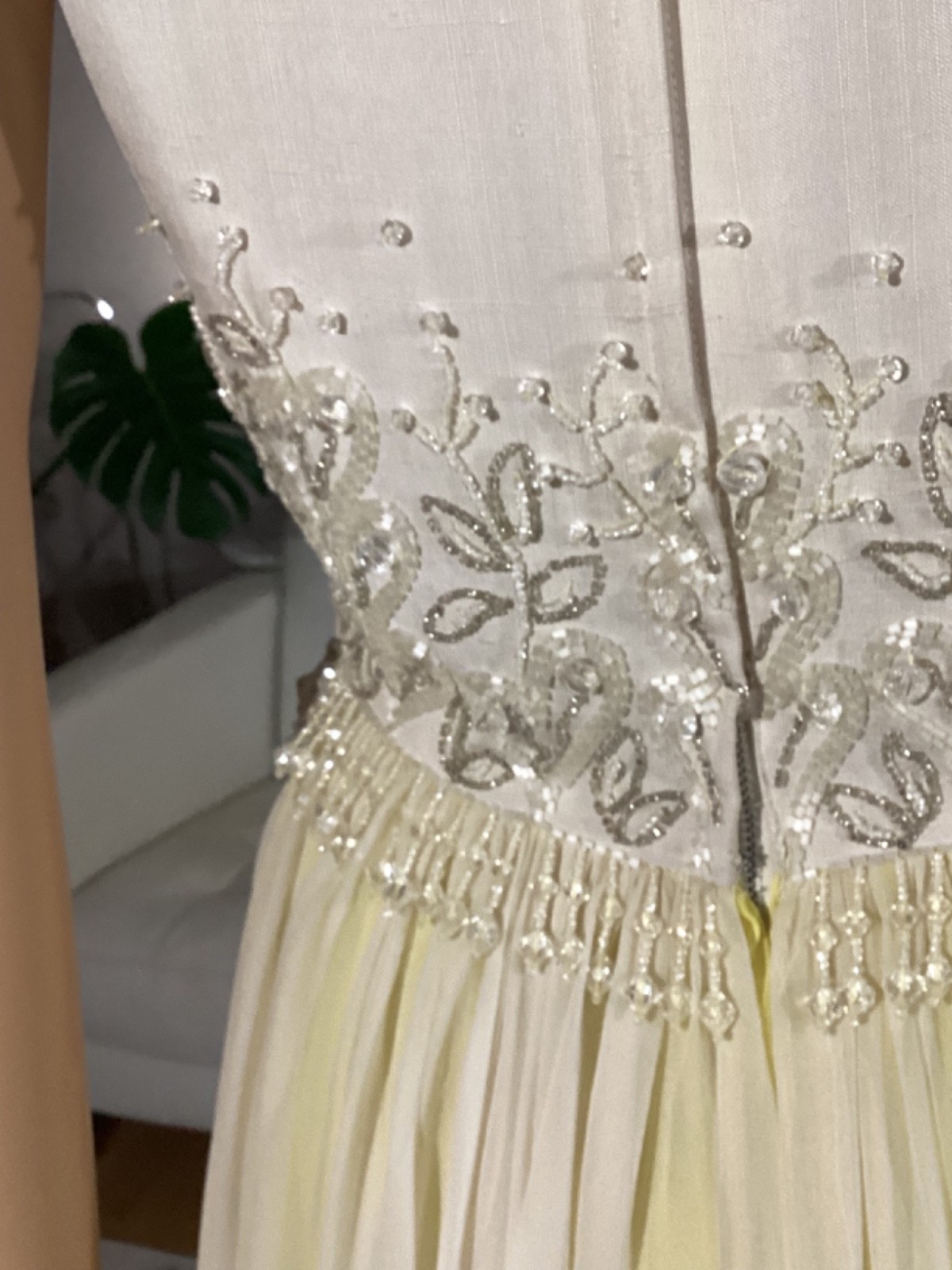 Vintage 1960’s PAT SANDLER Beaded Silk Chiffon Evening Party Cocktail Dress
