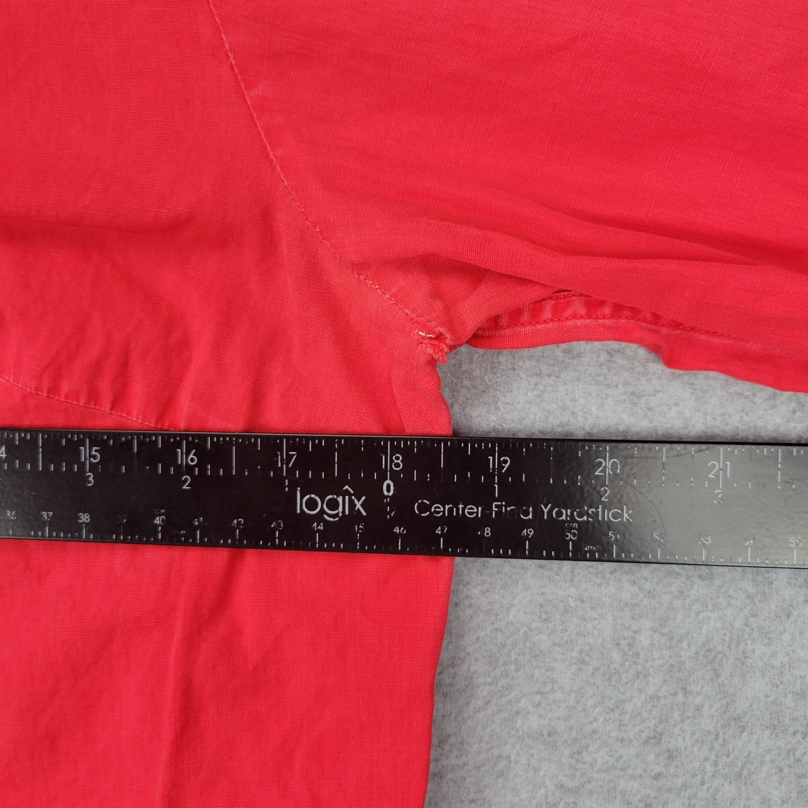 Country Seat Button Down Shirt Womens S Red Vintage Peter Pan Collar Distressed