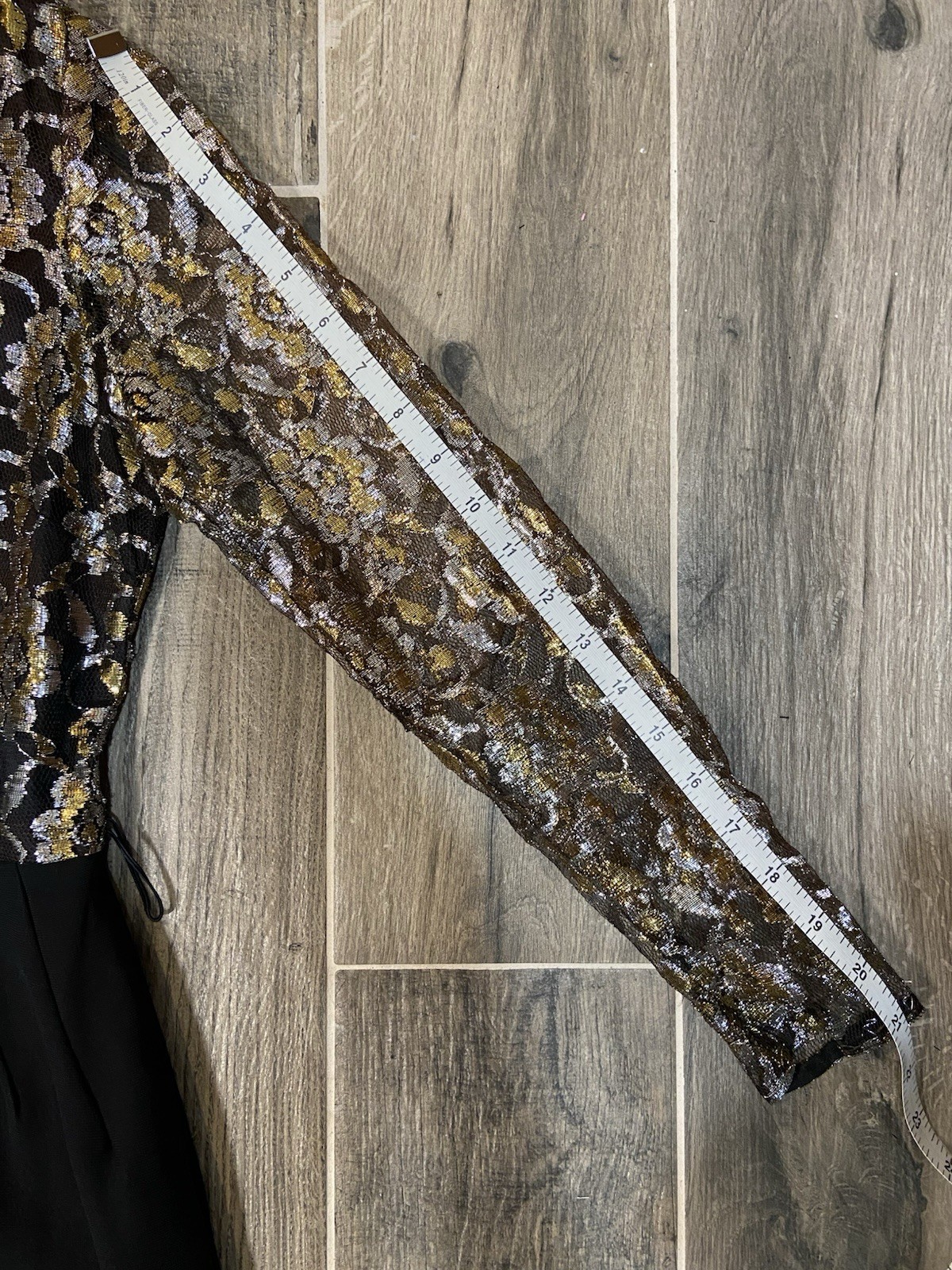 Vintage 1960’s Cocktail Dress Gold Black Metallic Lace Size 2