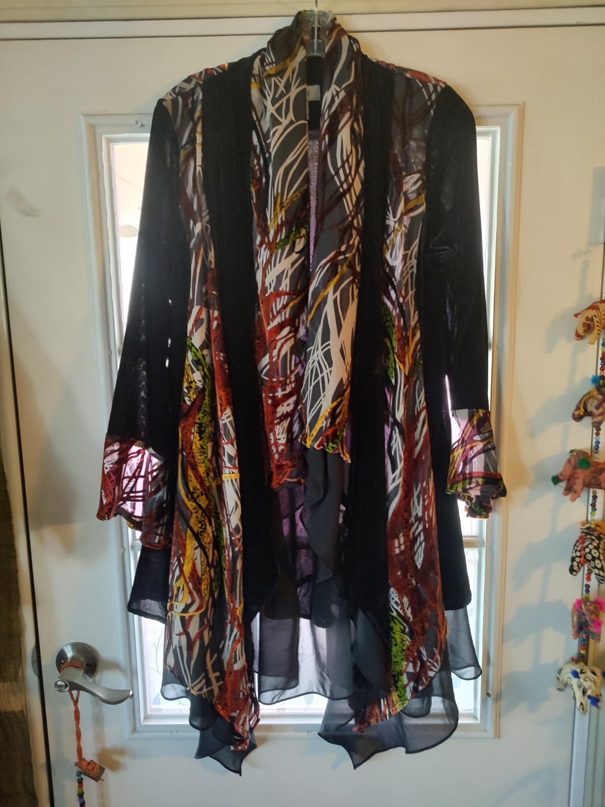 Vintage Silk/Velvet Tunic Jacket, Flowy With Layers Med/Lg